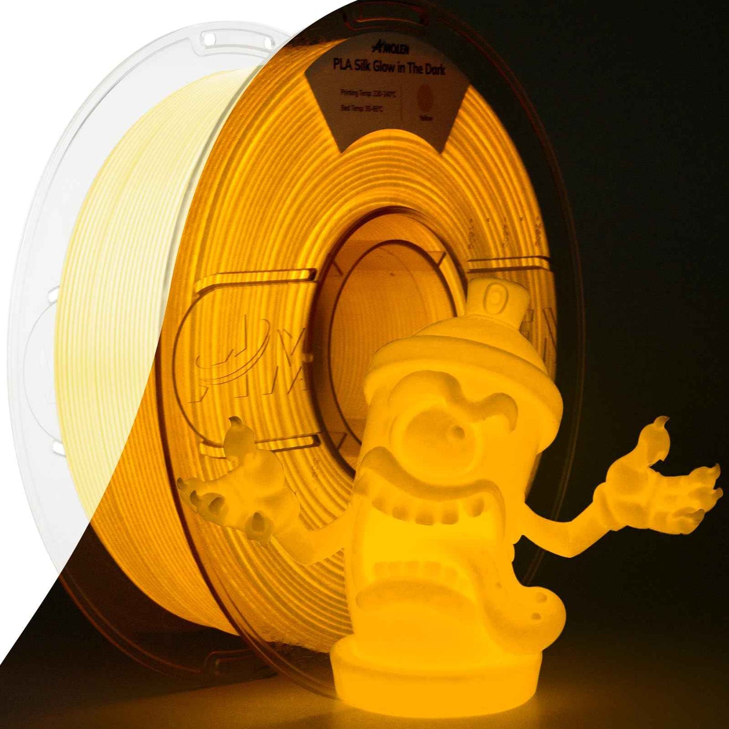 AMOLEN Glow in The Dark PLA Filament, 1.75mm PLA 3D Printer Filament