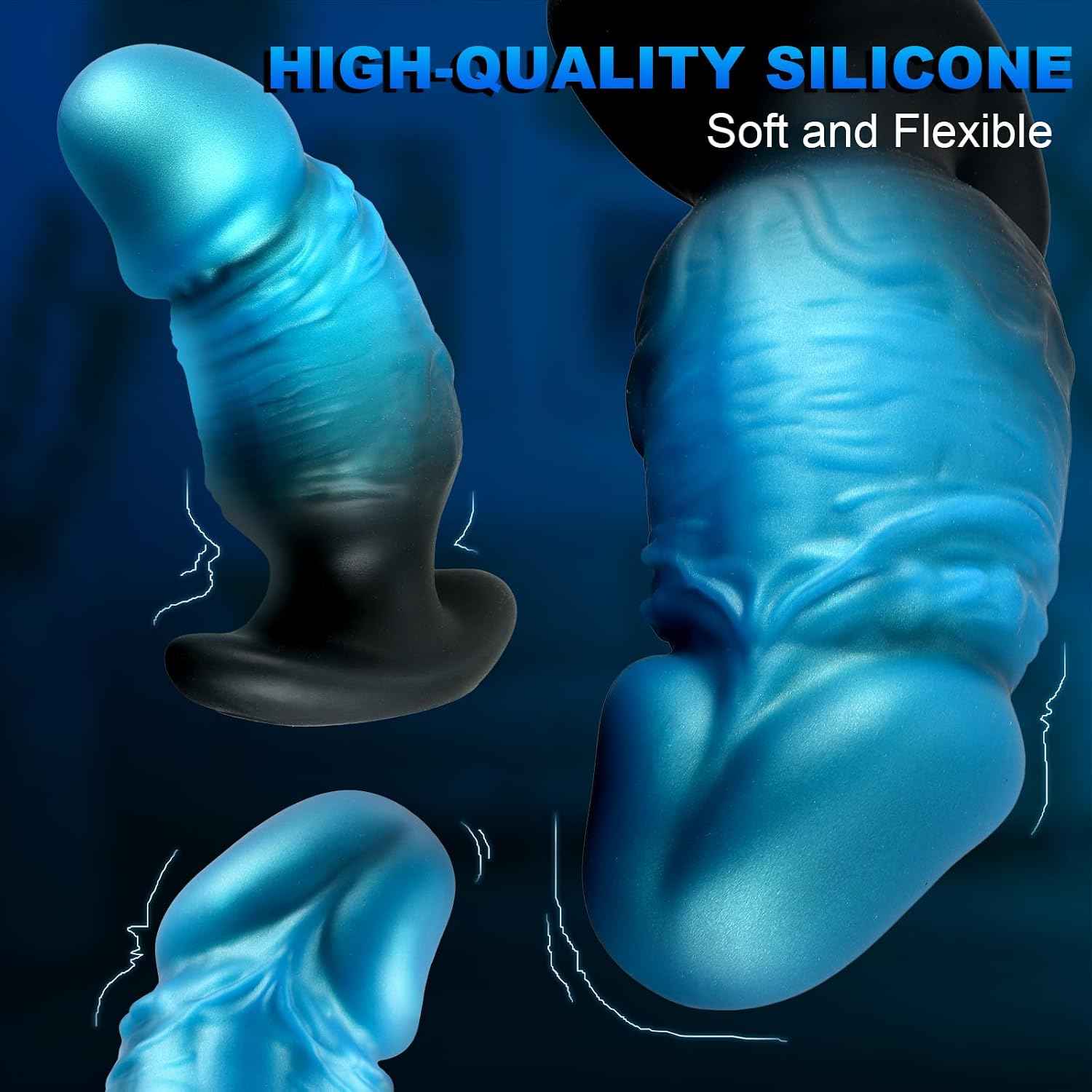 Fantasy Monster Dildo, Butt Plug Anal Toys, Realistic Anal Dildo Prostate Dildos, Wearable Anal Plug Fantasy Silicone Buttplug with T Base, Soft Anal Trainer Stretcher Dilator for Women Men Couples