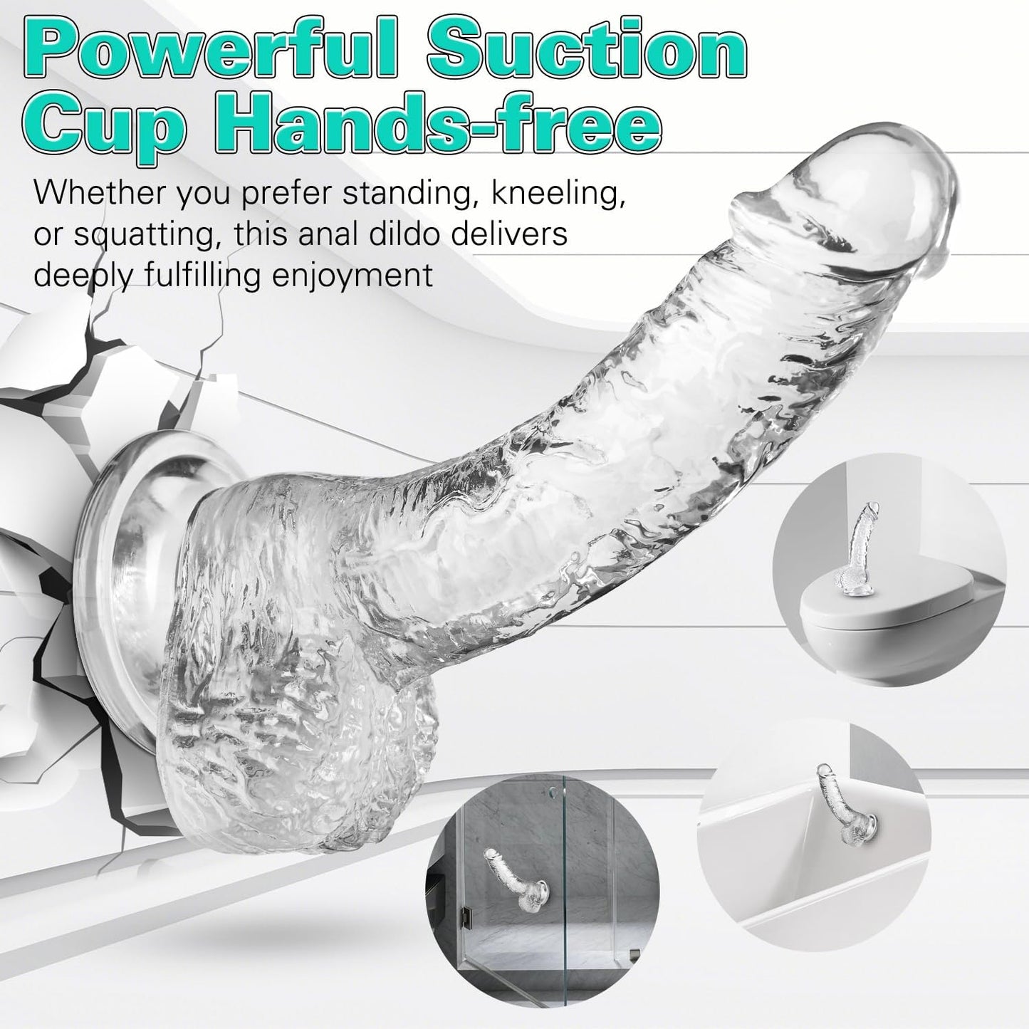 Vikkiy Realistic Dildo 7.3 Inch Body-Safe TPE Suction Cup