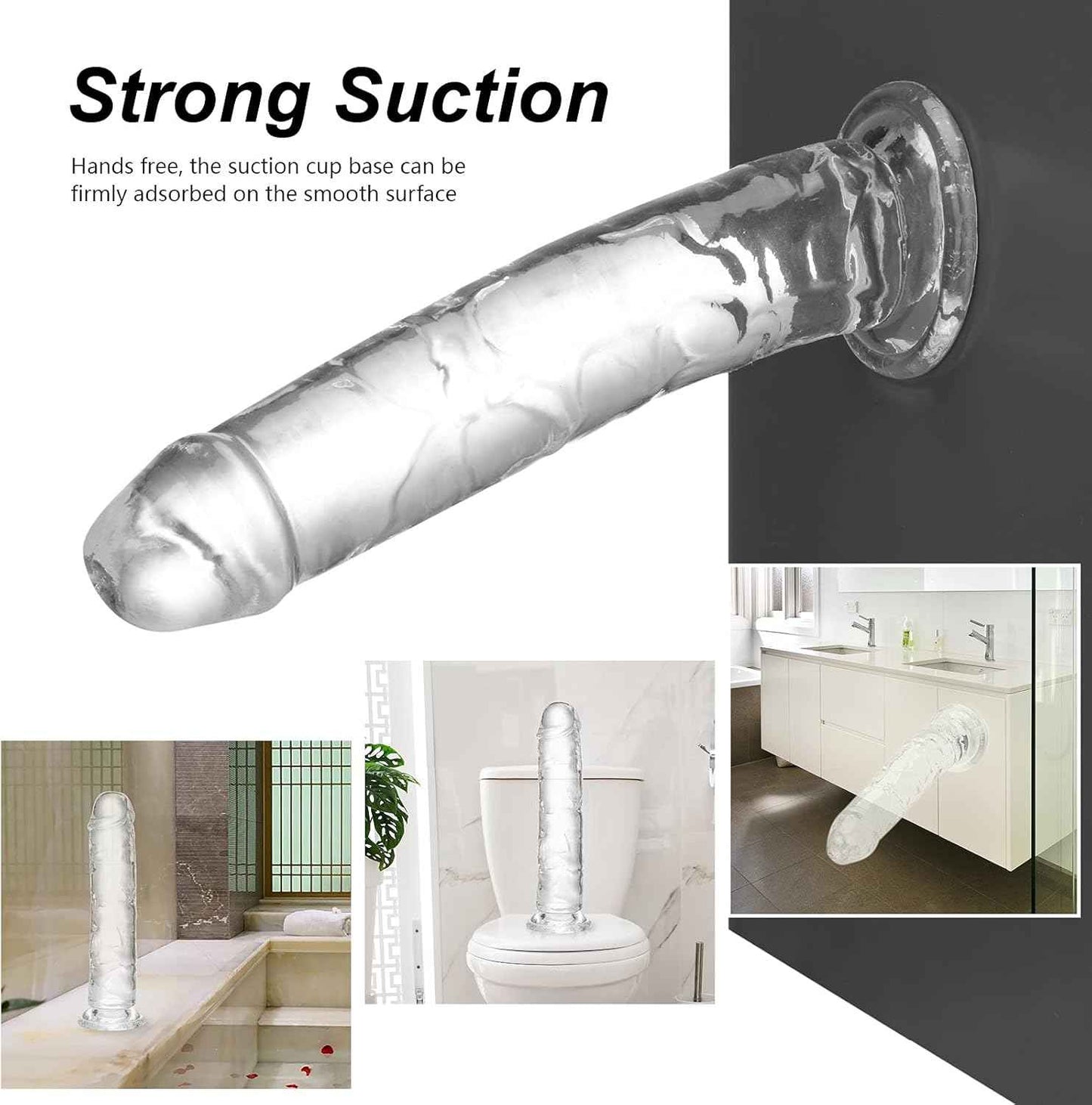 Yoozipai Realistic Dildo Suction Cup Soft TPE 7.1 Inch