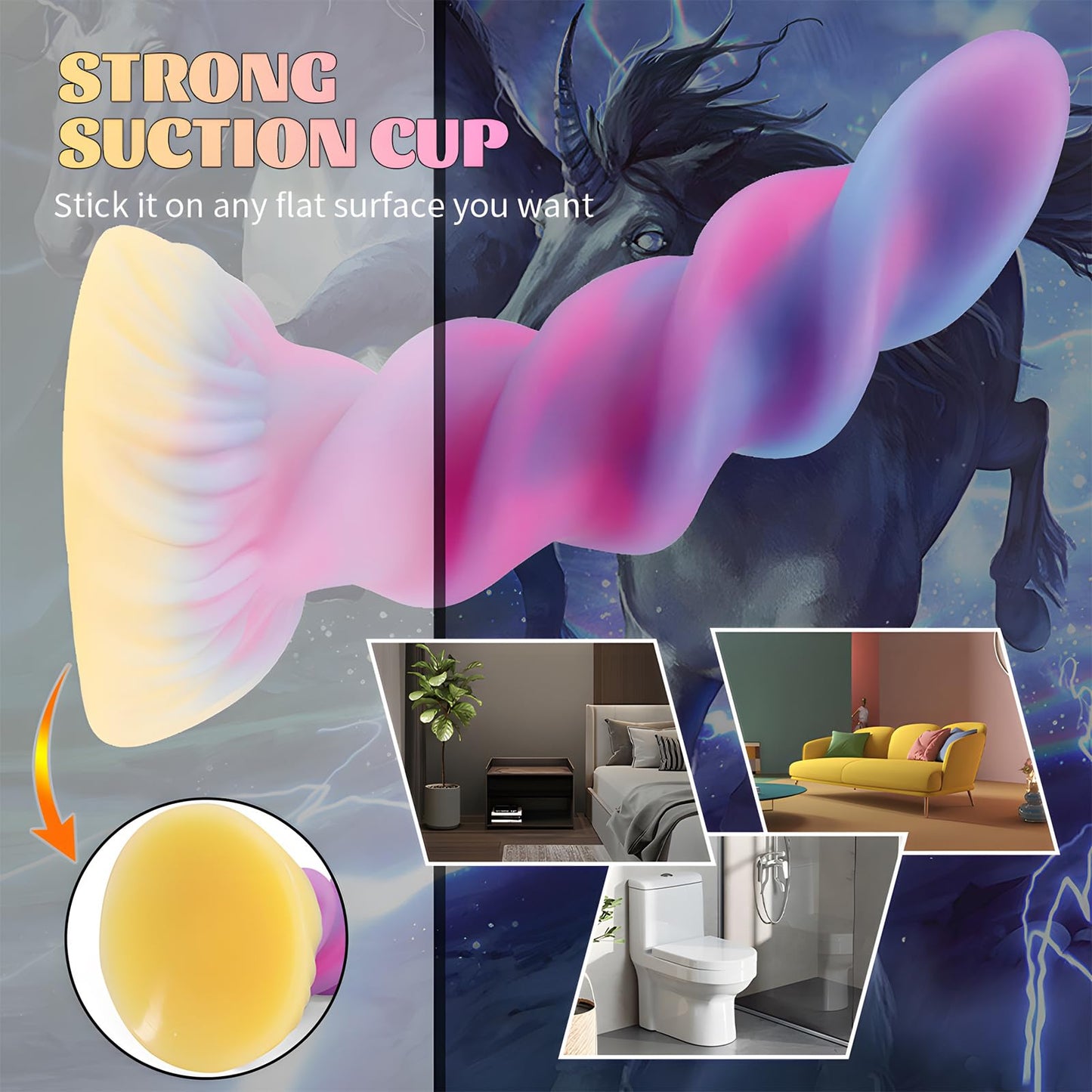8.3" Realistic Dildo Dragon Monster Alien Glow in Dark Dildo for G-Spot/P-Spot Creature Cocks Anal Dilator Stimulation | Adult Sex Toys Wedding Gift for Women Men (8.3IN)