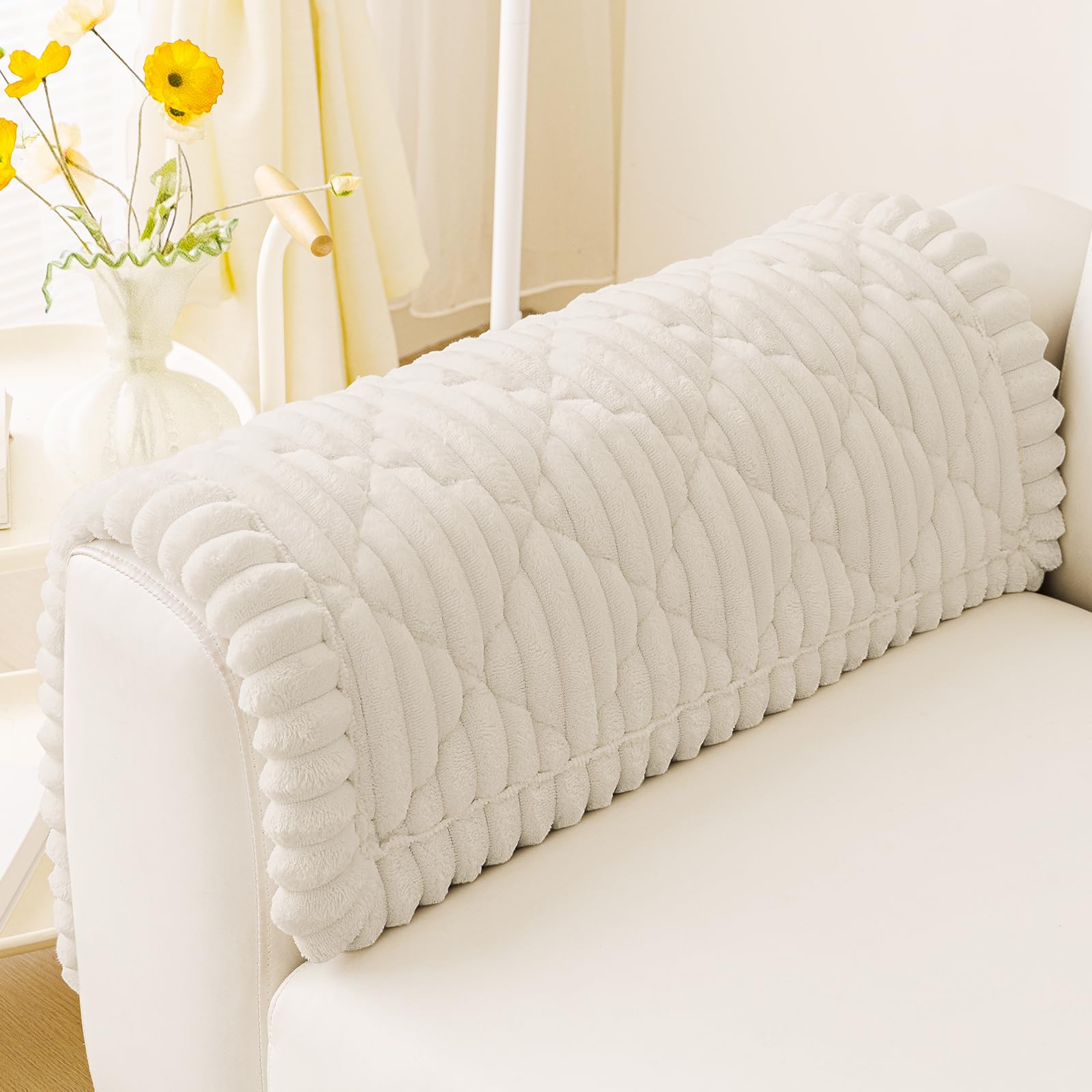 Smiry Pet Couch Covers for Dogs Washable, Non-Slip Fuzzy Couch Covers for 3 Cushion Sofa Pet Friendly, Soft Thick Furniture Protector Sofa Slipcover Mat for Dogs