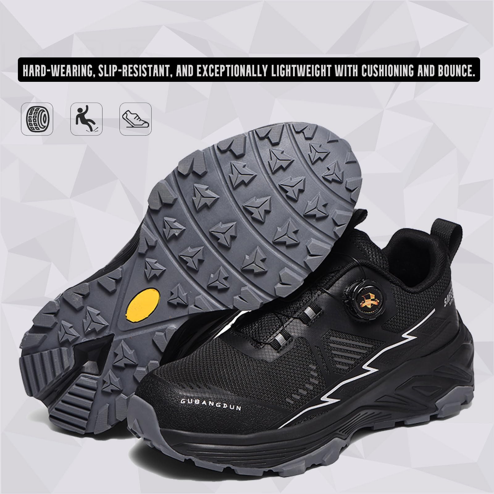 GUBANGDUN Steel Toe Shoes for Men Safety Composite Toe Sneakers Non Slip Breathable Work Shoes for Industrial Construction