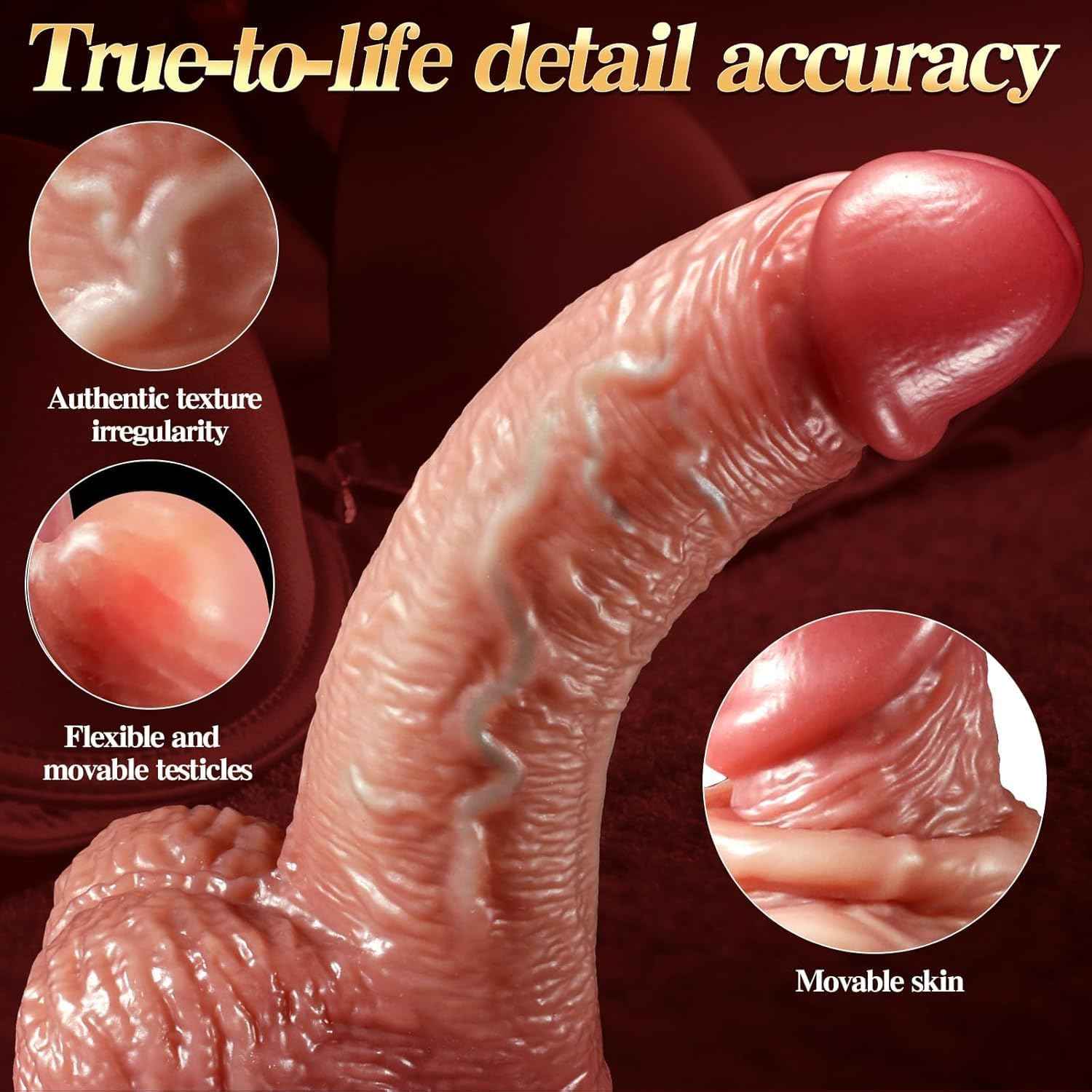 Cvtoghrf Realistic Silicone Dildo 8.7 Inch with Suction Cup