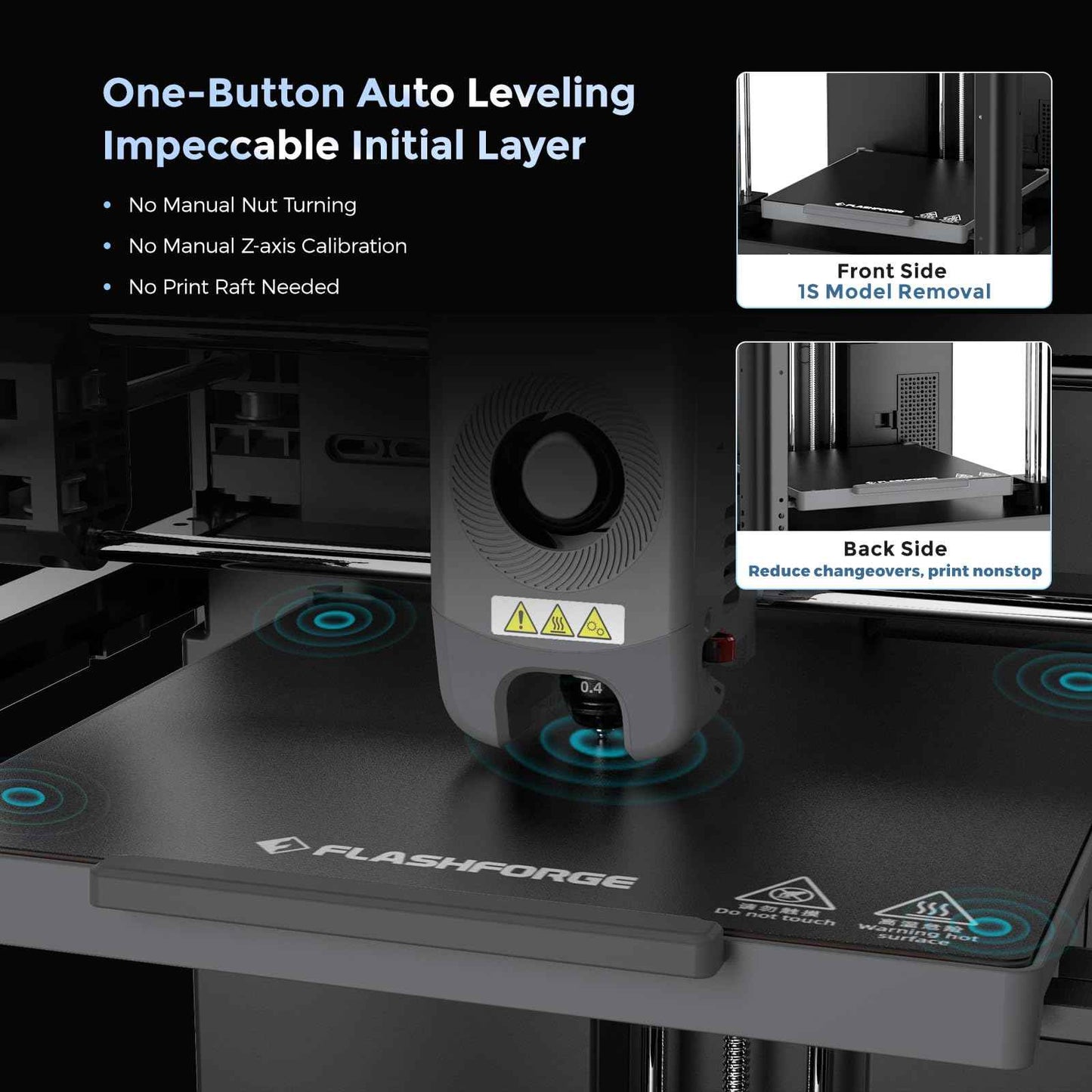 FLASHFORGE 3D Printer Adventurer Sereis Self Leveling with Quick Removable Nozzle, Built-in HD Camera, Easy to Use for Beginners