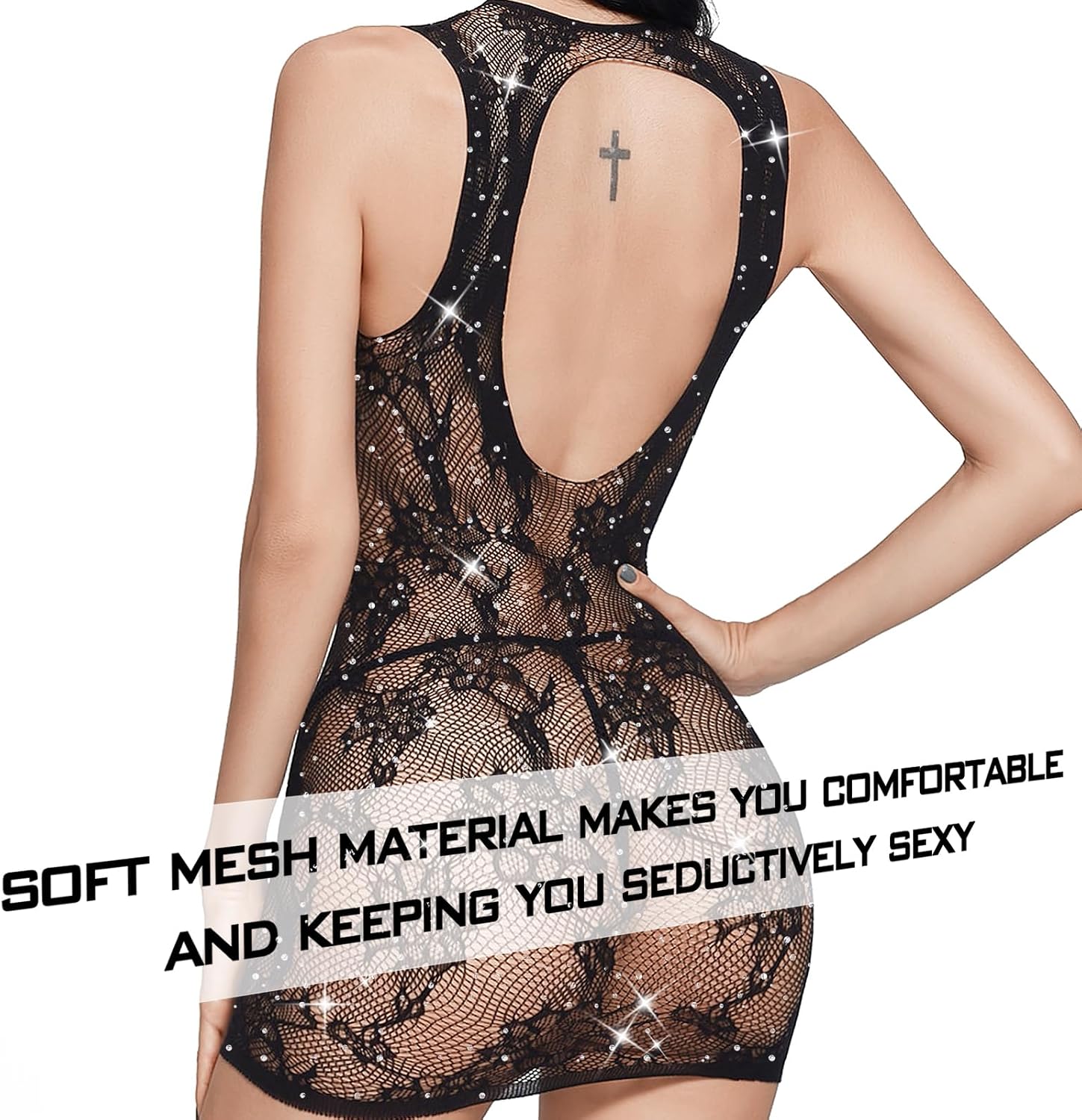 Famstar Sexy Lingerie for Women Naughty Fishnet Lingerie Set Bodysuit Outfits Teddy Babydoll Erotic Mesh Women’s Outfits