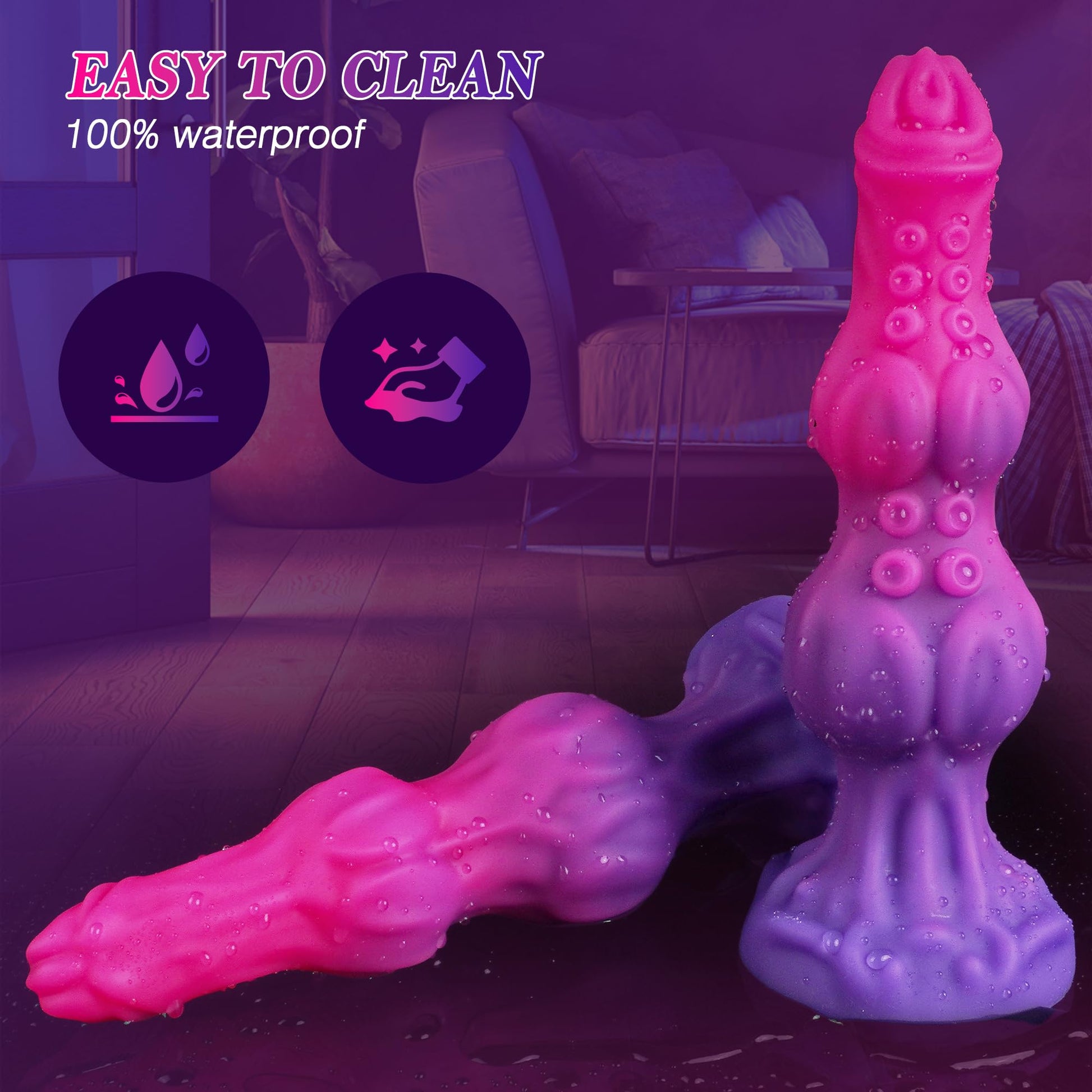 7.8" Fantasy Tentacle Knot Dildo, Soft Liquid Silicone Anal Dildos for Beginners, Monster Dragon Dildo with Strong Suction Cup, Animal Knotted Toy for G-spot Prostate, Pink Toys for Women Men Couples