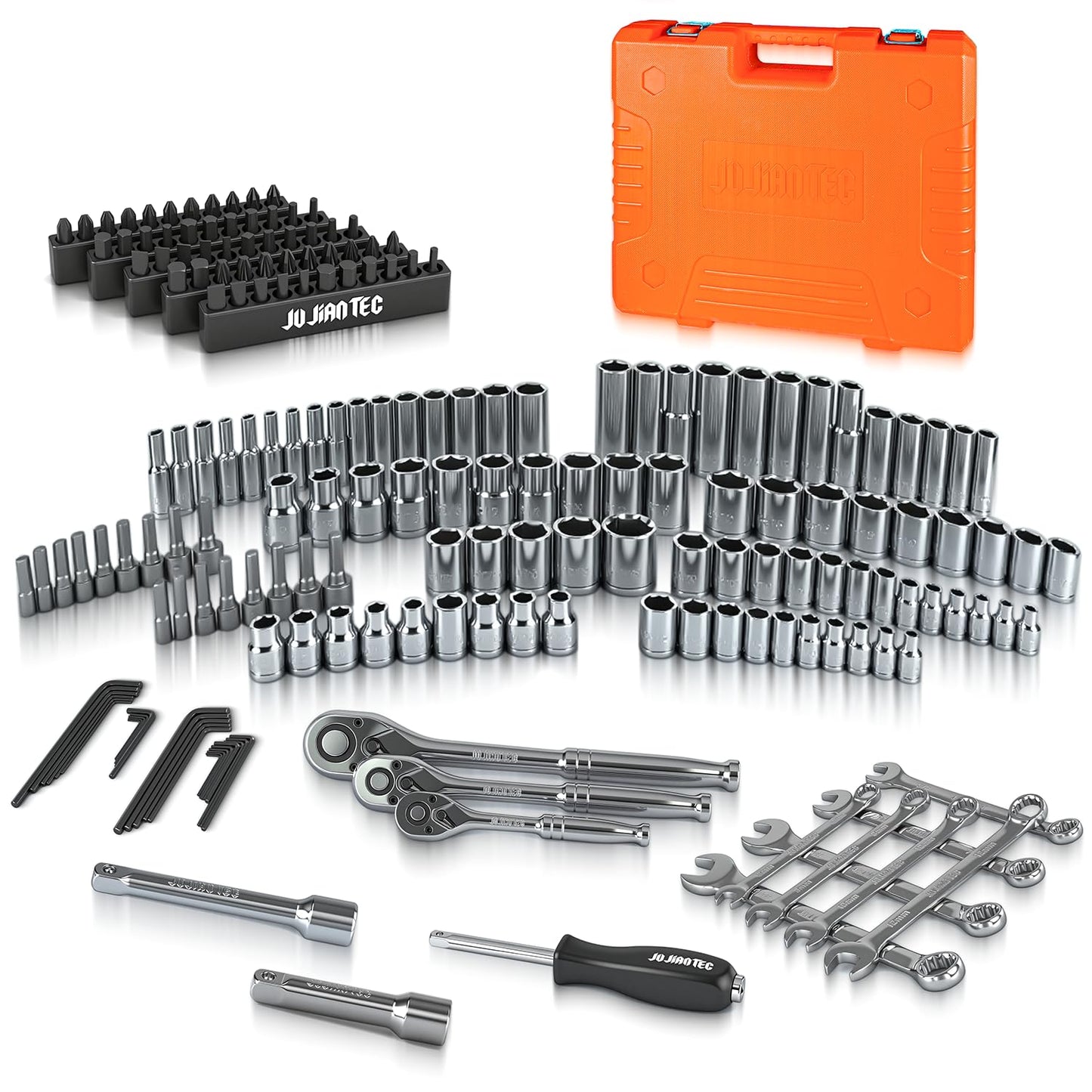 JU JIAN TEC 86-Piece Mechanics Tool Set, 201-Piece Mechanics Tools Set, 264-Piece Mechanics Socket Set