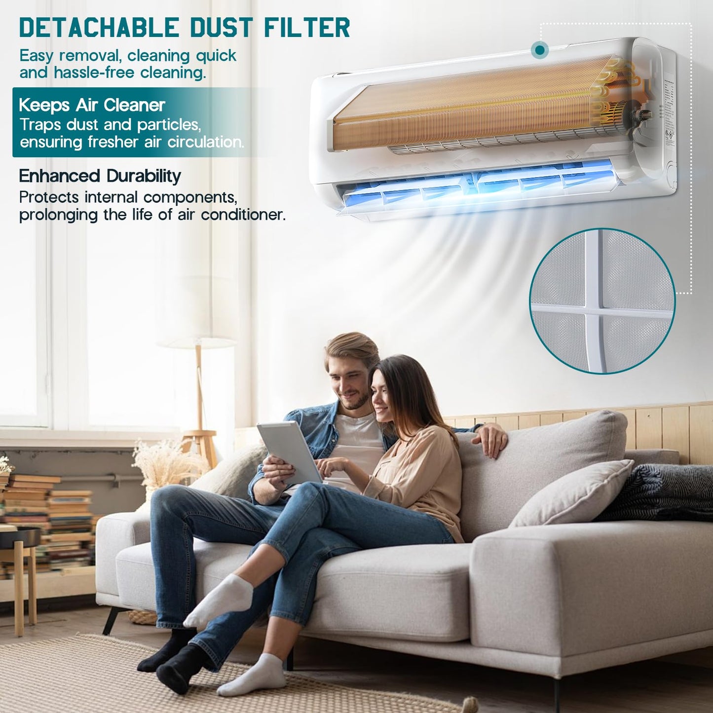 Albott Mini Split Air Conditioner and Heater, Inverter Energy-Efficient AC with Self-Cleaning, Remote, Energy Saving, Easy Installation