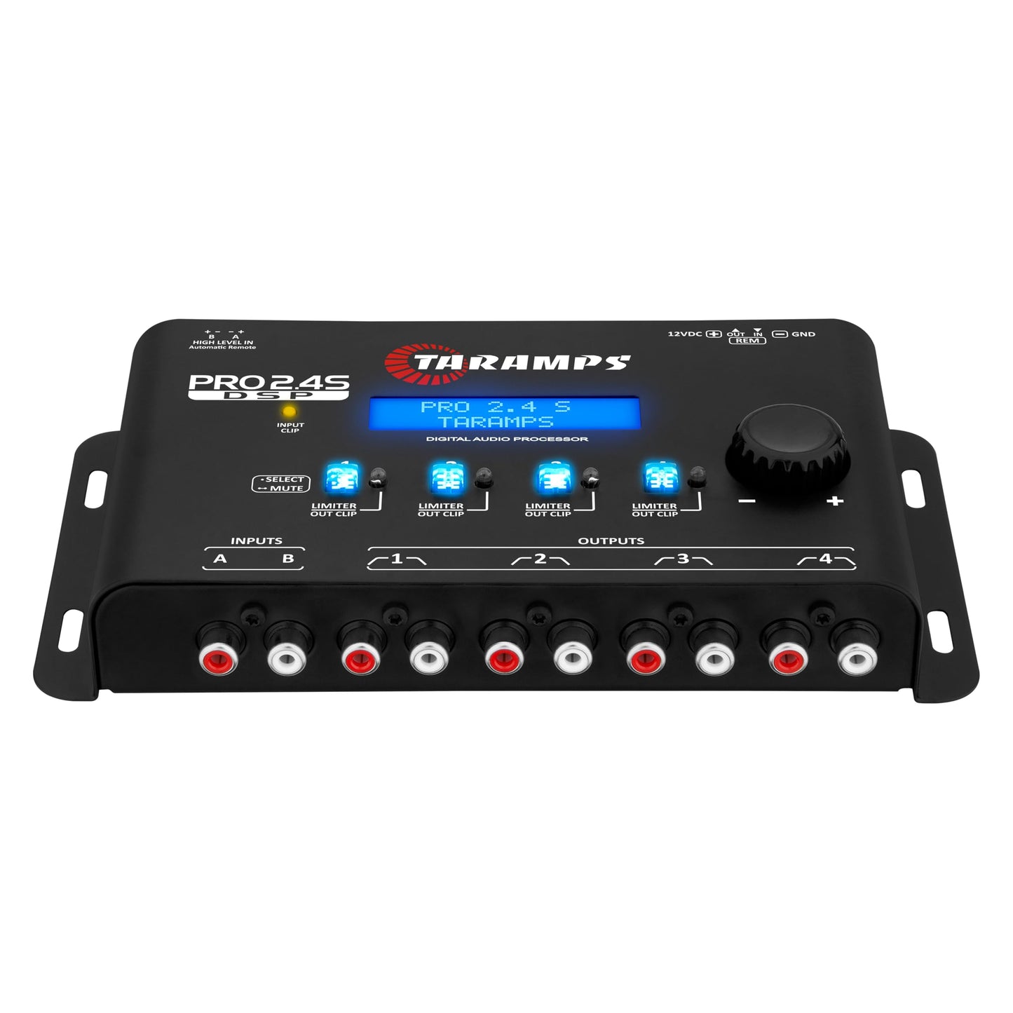 Taramps Pro 2.4S DSP Crossover Full Digital Signal Processor and Equalizer with sequencer 15-Band Graphic Equalization 12 preset EQ 2-Channel in and 4-Channel Out