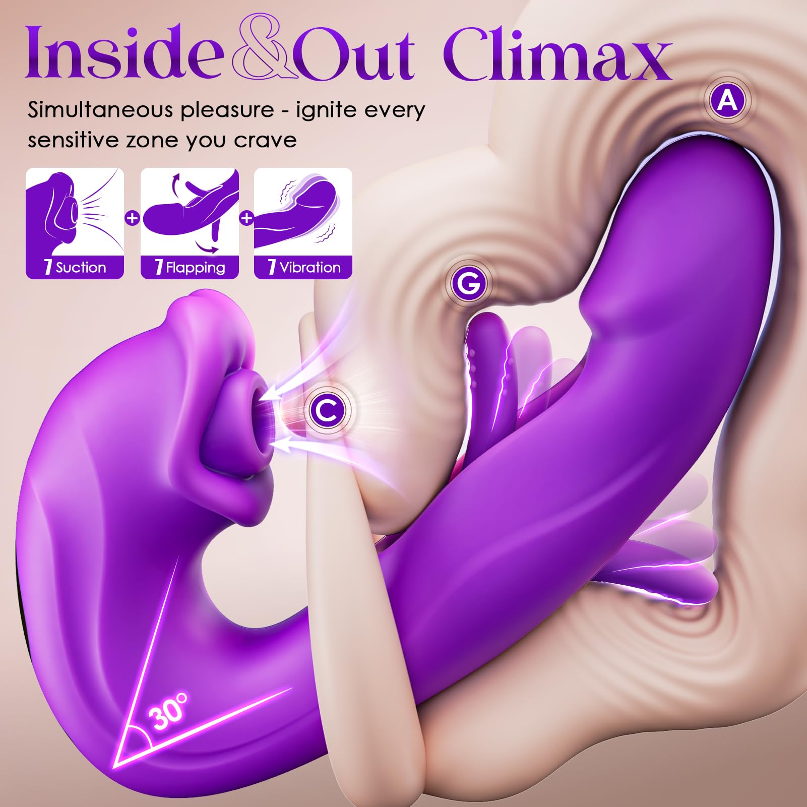 MOOLIGIRL Sucking Vibrator Women Sex Toys - AI Sync Flapping G Spot Vibrator Dildo with 7 Suction & Vibration Modes for Clitoral Nipple Anal Stimulation, Couples Thrusting Adult Sex Toy