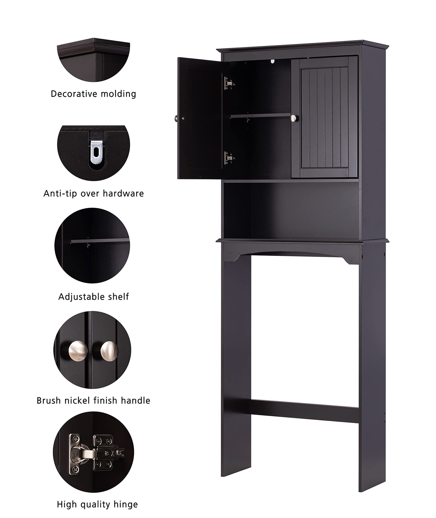 Spirich Over The Toilet Storage Cabinet, Bathroom Shelf Over Toilet, Bathroom Storage Cabinet Organizer