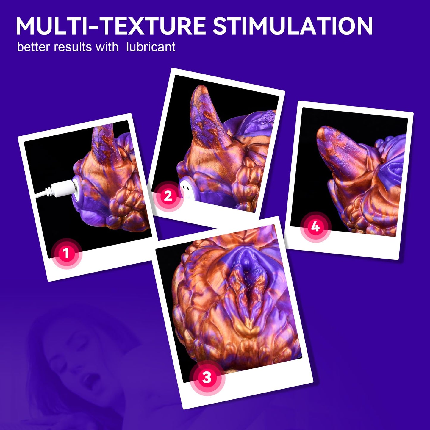 Female Masturbation Vibrator for Lesbian, Very Soft and Stretchable, with Multiple Vibration Modes Remote Control Silicone Clitoris Vibrator Adult Sex Toy