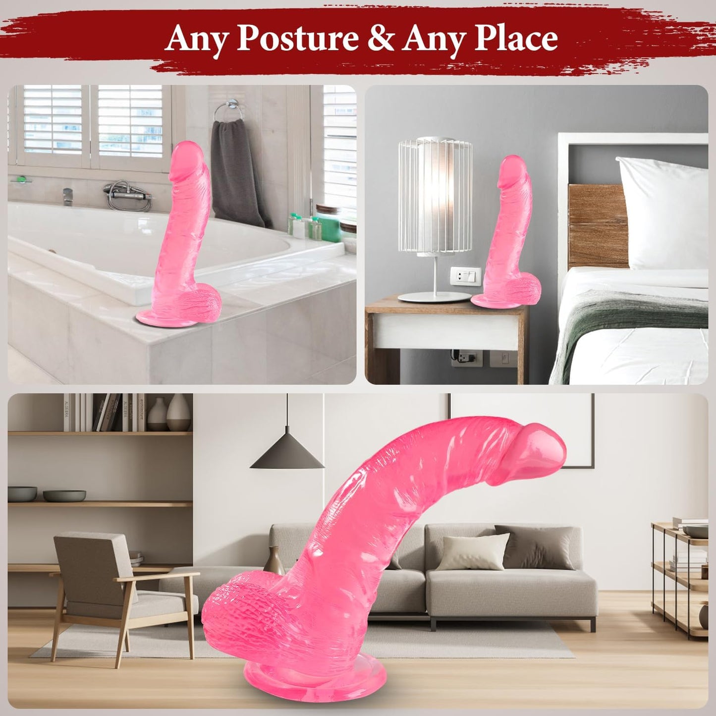Veatrylove 10 Inch Realistic TPE Dildo with Suction Cup