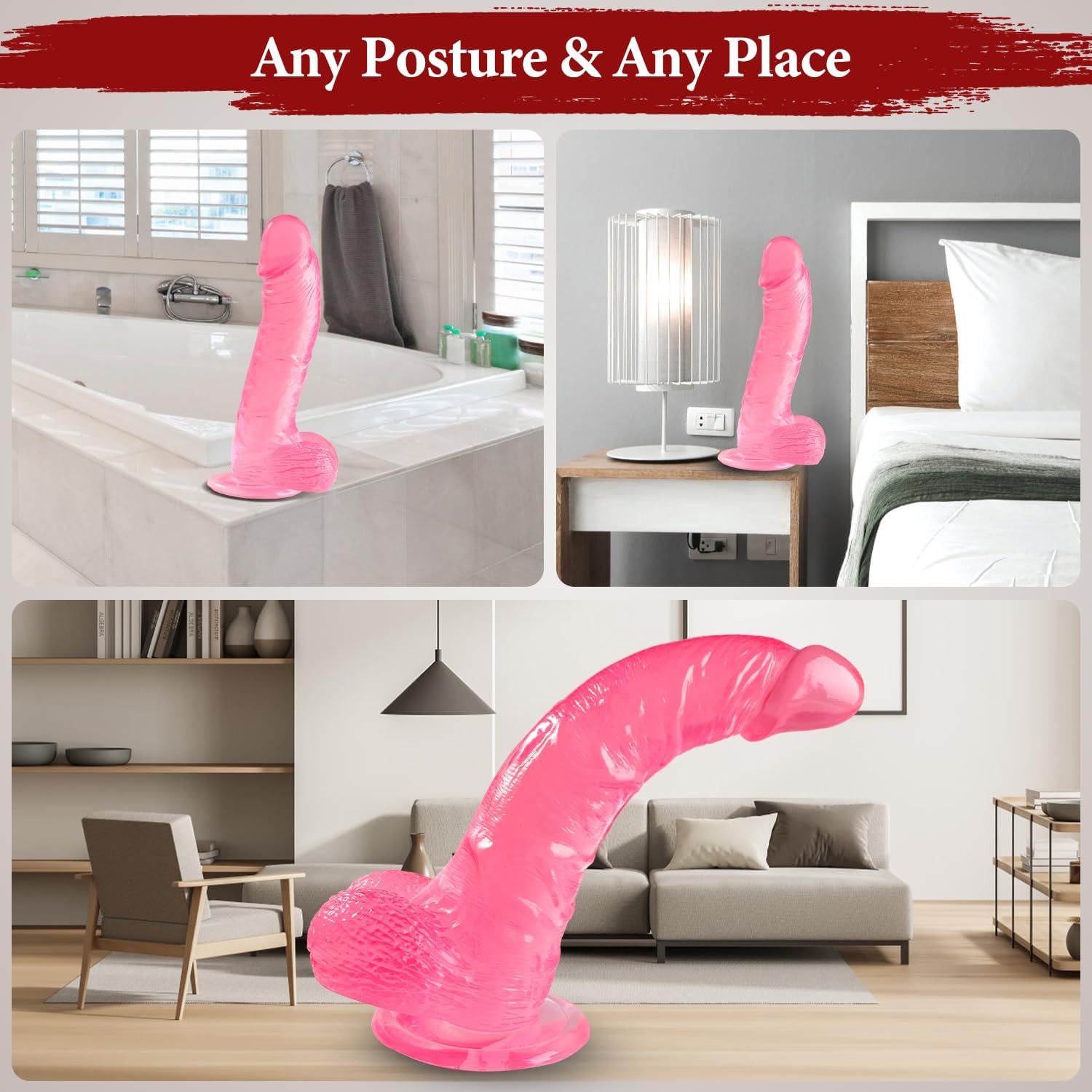 Veatrylove 10 Inch Realistic TPE Dildo with Suction Cup