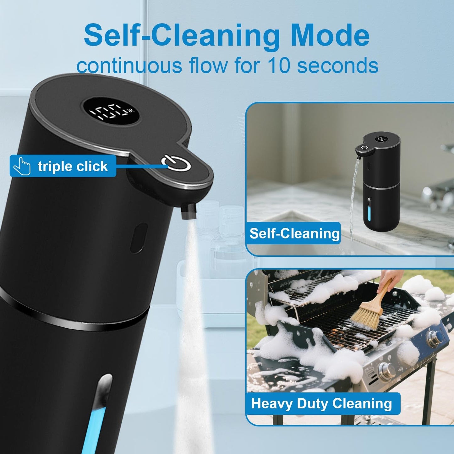 OHIFAST Automatic Soap Dispenser Touchless, USB Rechargeable Smart Hand Soap Dispenser, 6-Level Adjustable, 12.8oz/380mL Wall Mounted for Bathroom Kitchen Dish Soap