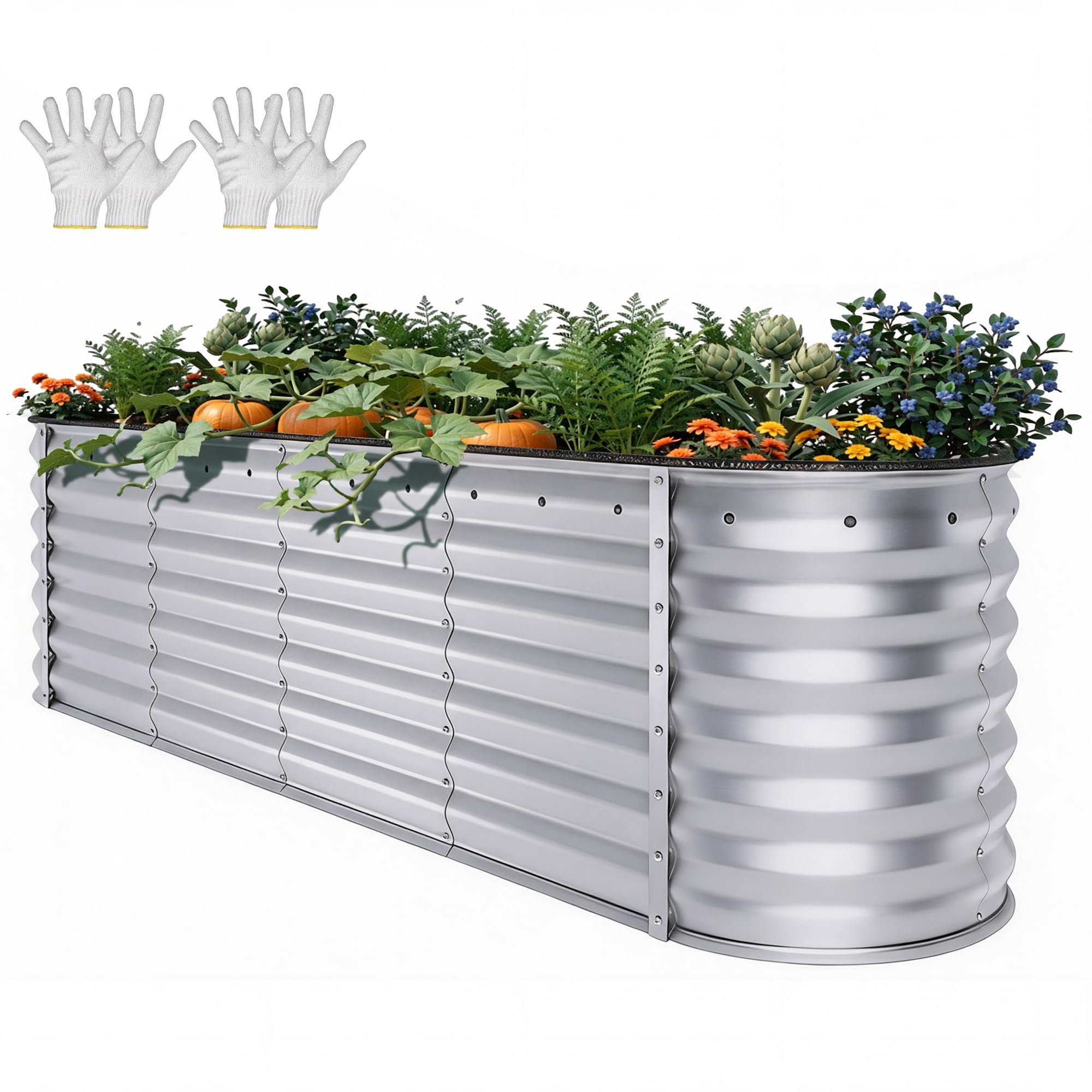 YITAHOME Raised Garden Bed Kit with Gloves, Ground Nails, Support Rod-1