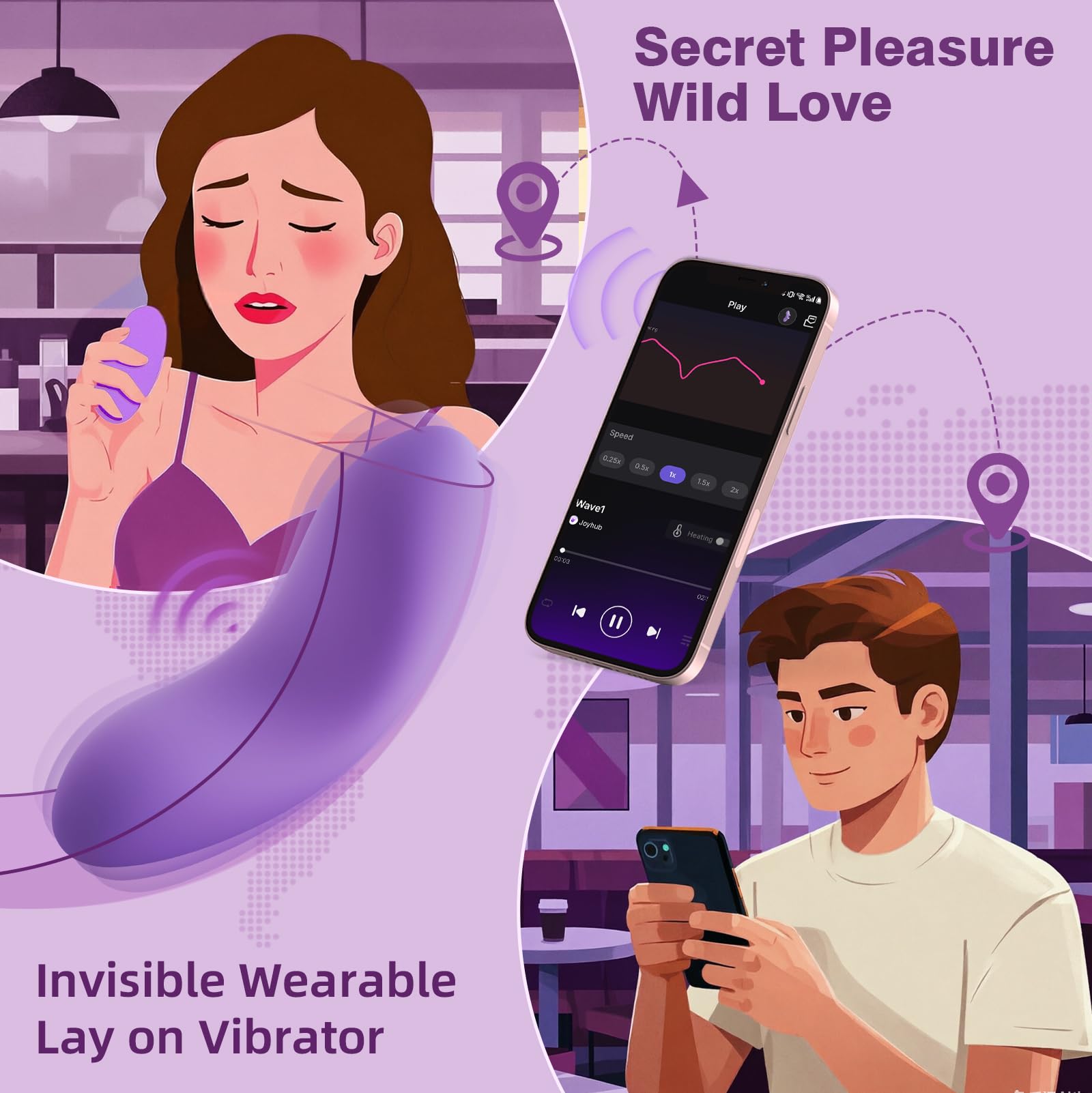 Wearable Vibrator Sex Toys for Women – SVAKOM Heated Vibrating Panties Dildo with Detachable Finger Sleeve, APP Remote Control Female Clitoral & Nipple Vibrators, Mini Dildos Adult Toy for Couples