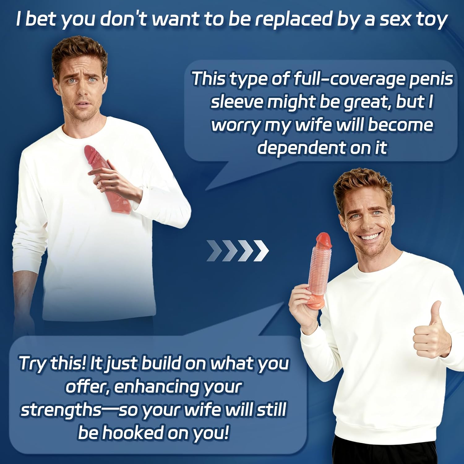 Penis Sleeve Male Sex Toy, X-pidany Trim-to-fit Girth Enhancer Cock Sleeve, Reusable & Elastic Texture Penis Extender Penis Pump, Delay Ejaculation Enhance Erection, Adult Sex Toys & Games for Couples