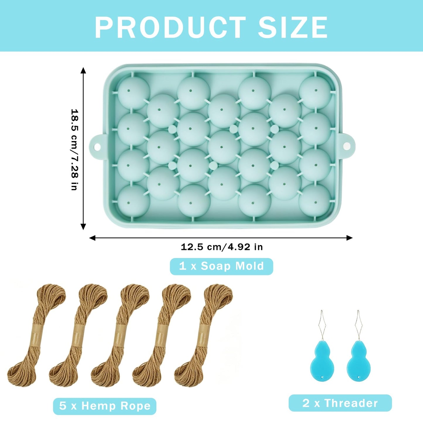Silicone Soap Mold with Hemp Cord, DIY Grape Soap Making Kit for Beginners Grape Silicone Mold Exquisite Handmade Grape Soap Mold for Gift & Home Decor (Without Soap)