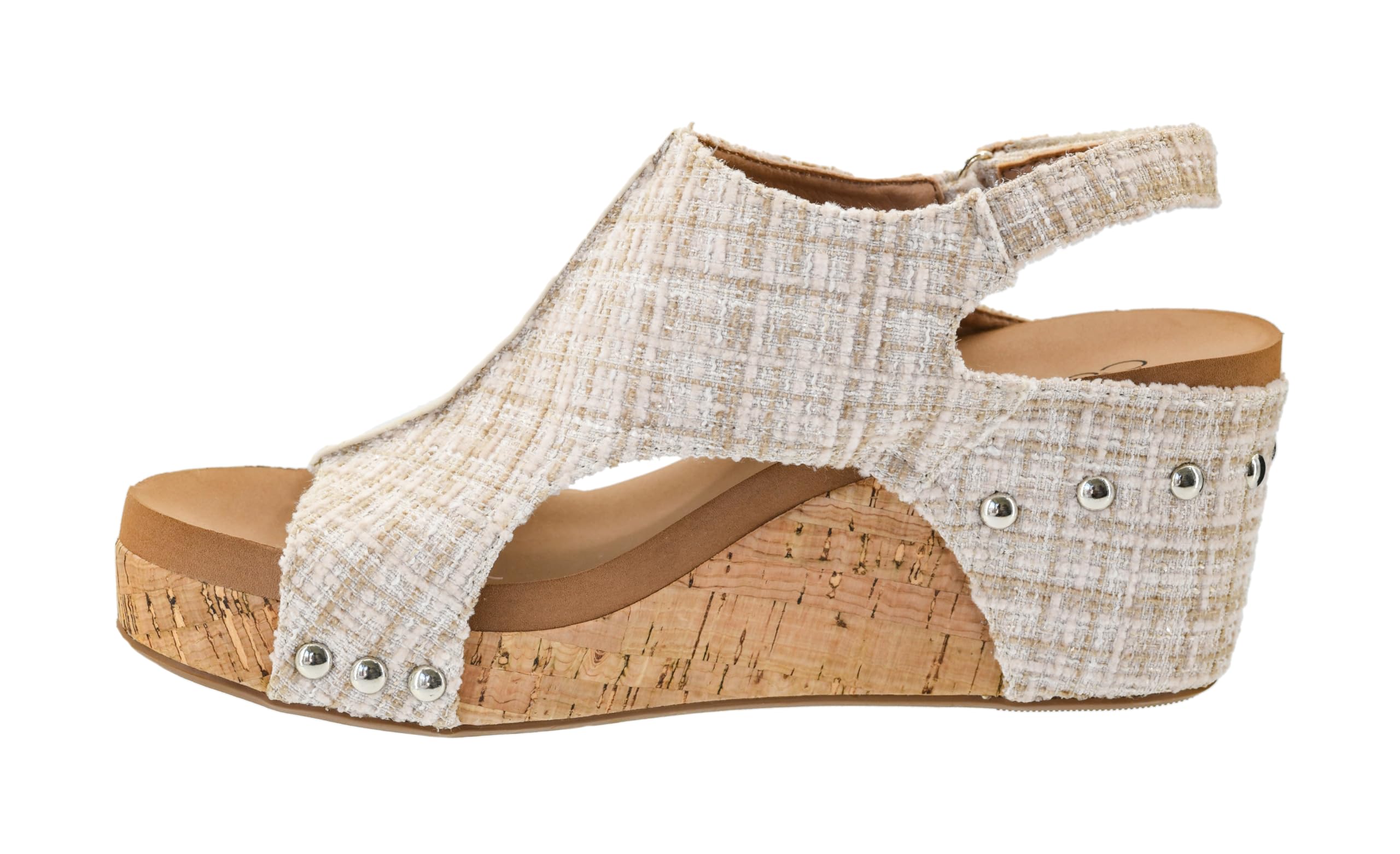 Corkys Footwear Womens Carley Wedges, Featuring Corkys EVA Foam Cushioned Insoles, A 2.5 Inch Heel, Lightweight For All Day Wear, And Hook And Loop Closure