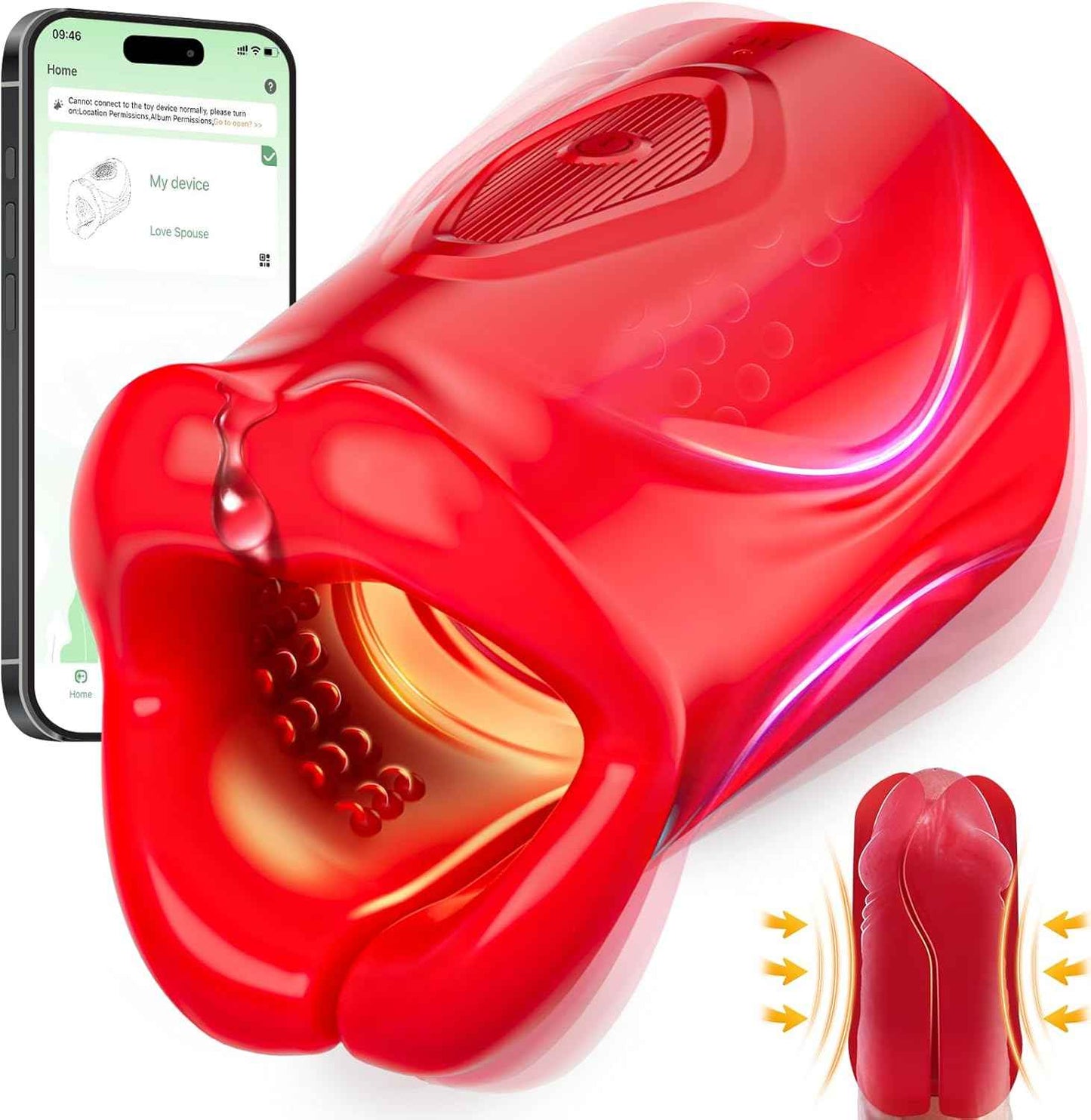 Male Vibrator Sex Toys for Men - Male Masturbator with 9 Vibration Modes & App Remote Control, Stroker Trainer Blowjob Toy for Penis Training Prolong Endurance, Sex Machine Adult Toys & Games