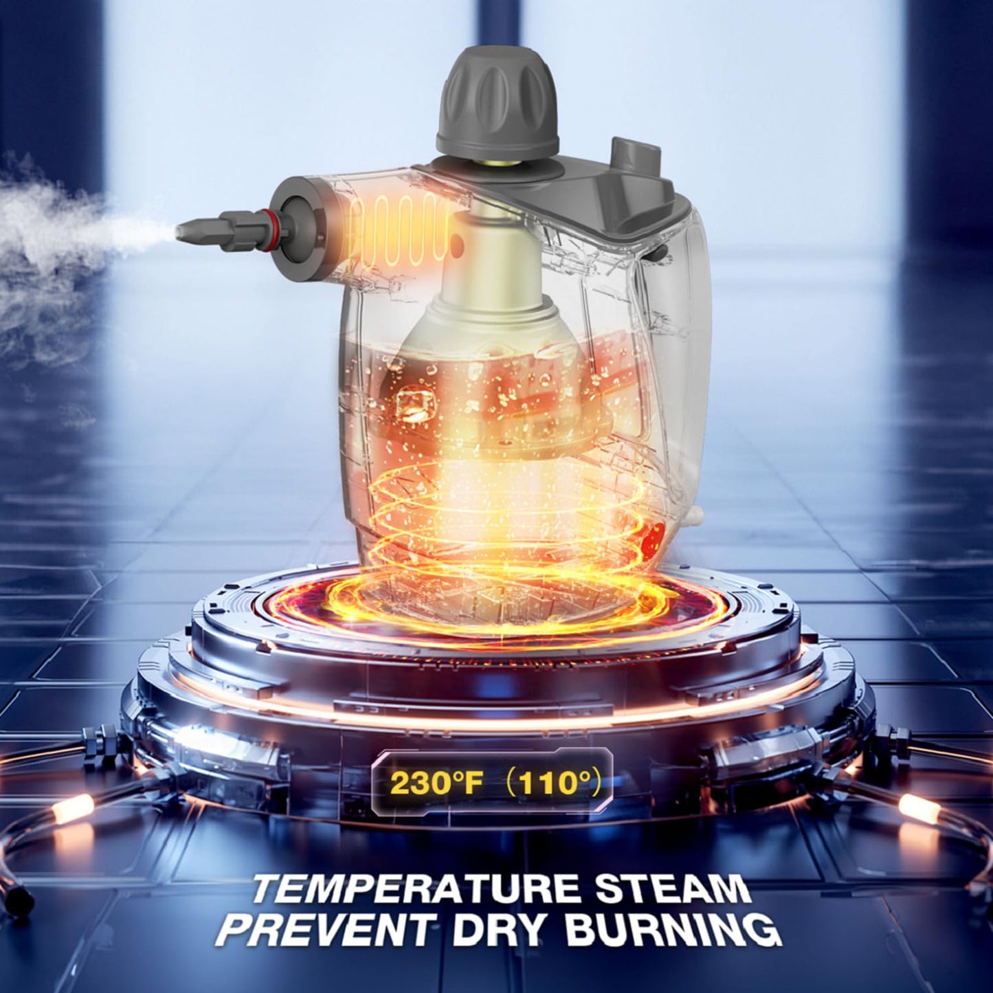 Handheld Steam Cleaner, Steam Cleaner with 16 PCS Accessory & Safety Lock, 500ML Capacity, Multi-Surface Deep Cleaning for Home, Car, Bathroom, Grout, Floor, Window