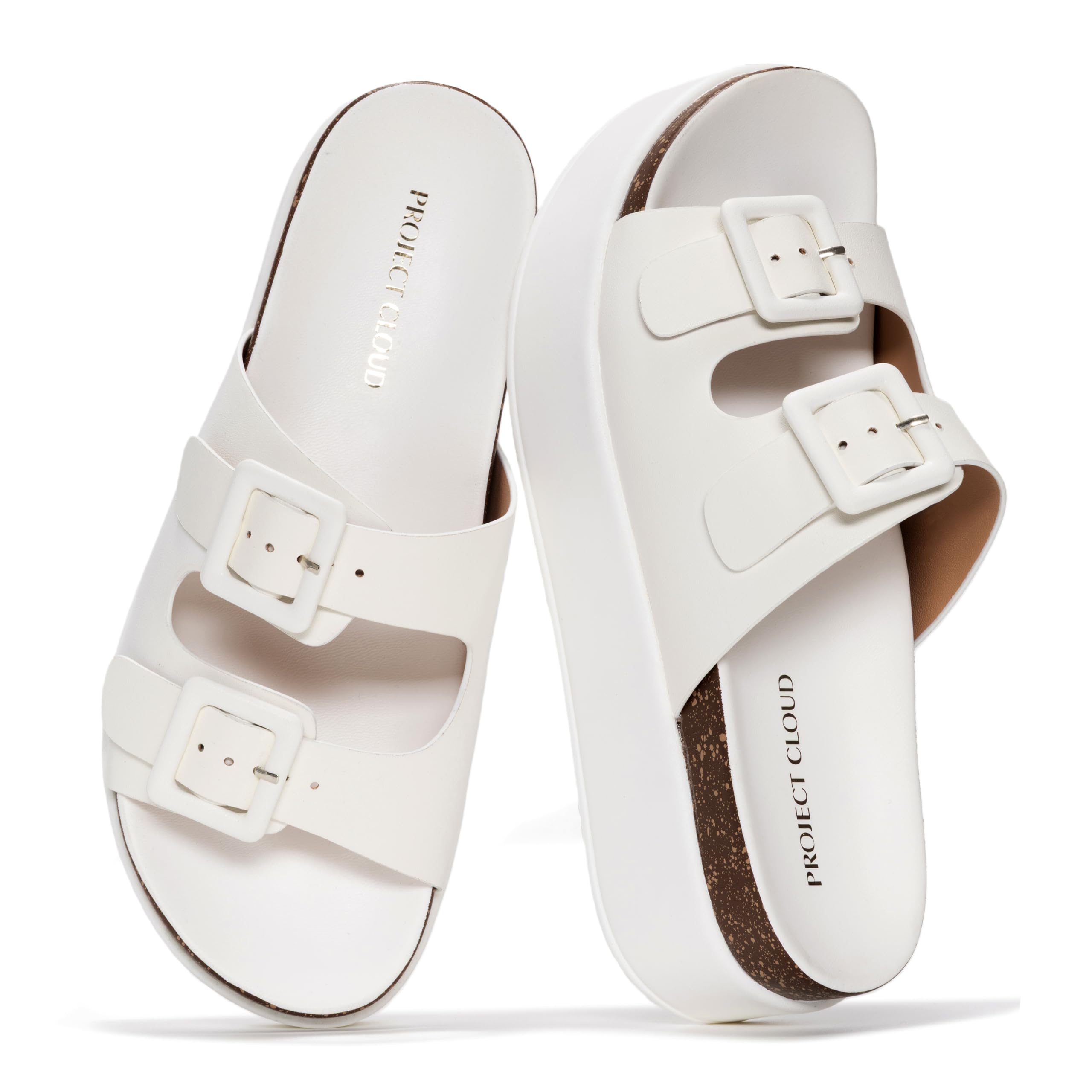 Project Cloud Platform Sandals Women - Plush & Soft Insole Wedge Slides for Women Footwear - Beach Essential Wedge Sandals for Women 2026 (Softy)