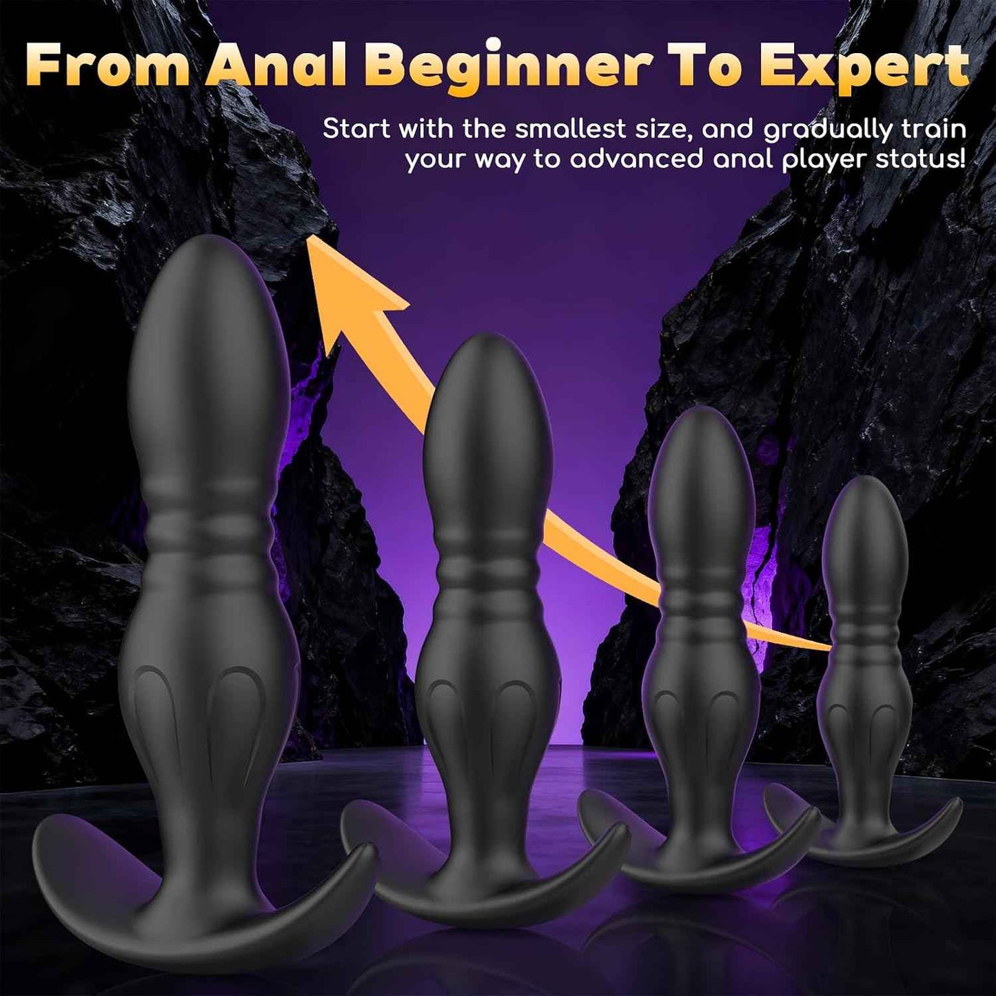 4PCS Butt Plug Set-Beginner's First Silicone Anal Plugs for Progressive Adaptation, Multiple Stimulation, Enhanced Experience, Direct Access to The Prostate, Butt Sex Toy for Men & Women LongTime Wear
