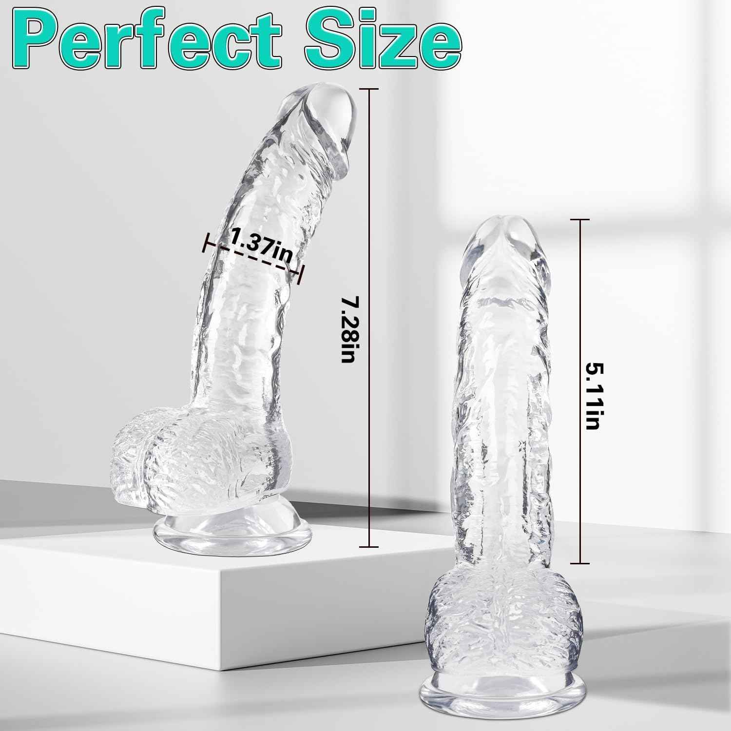 Vikkiy Realistic Dildo 7.3 Inch Body-Safe TPE Suction Cup
