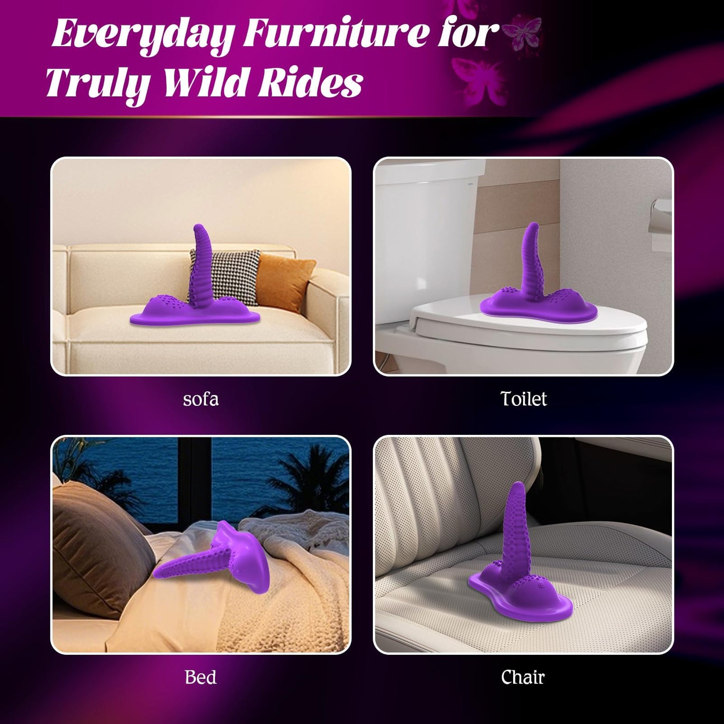 Womens Sex Toys 6.5" Insertable Monster Dildos Tentacle Vibrator