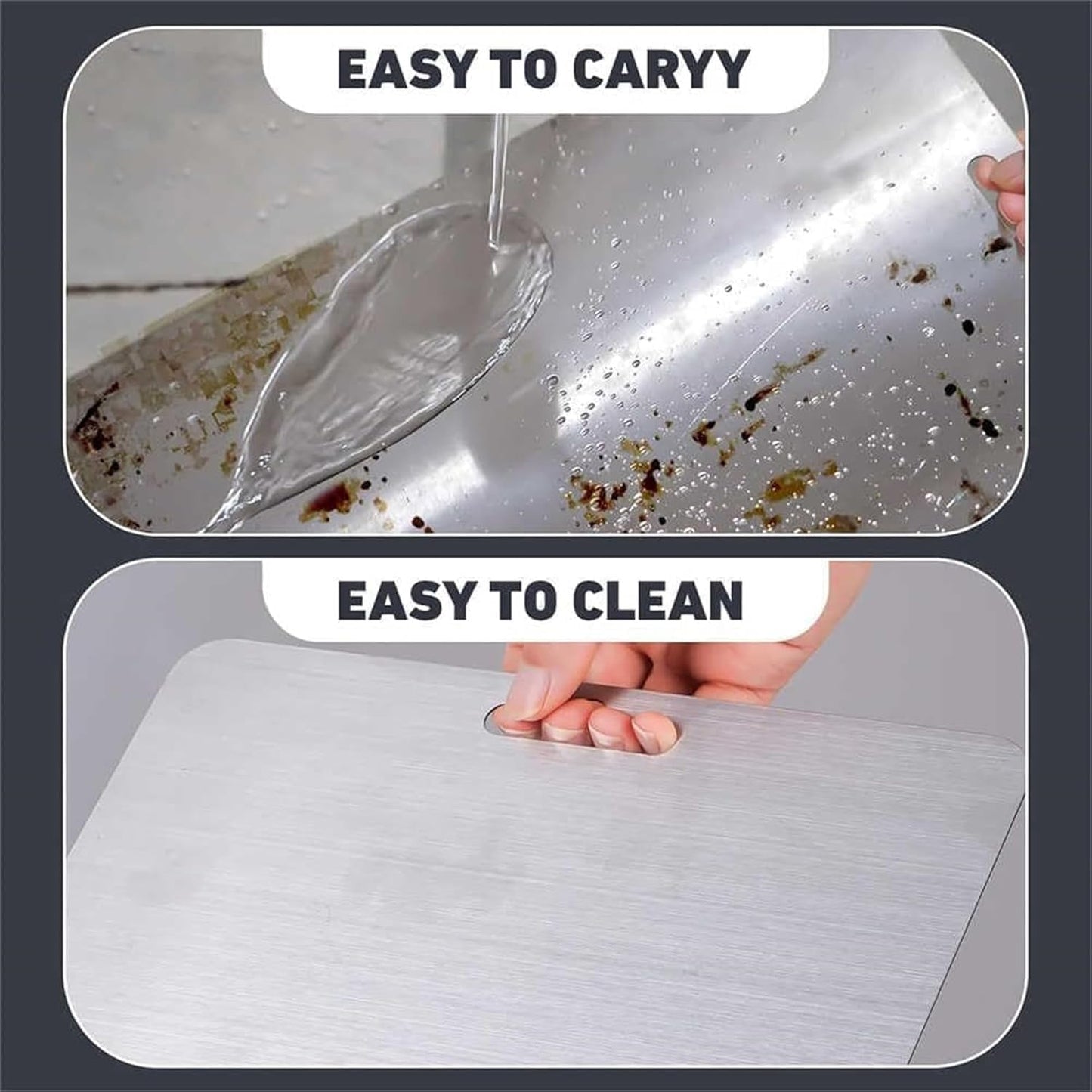 Titanium Cutting Board - 2025 New Upgrade 100% Pure Titanium Cutting Boards for Kitchen Double Sided Titanware Cutting Board,Hygiene Durable Dishwasher Safe Chopping Board,1PC