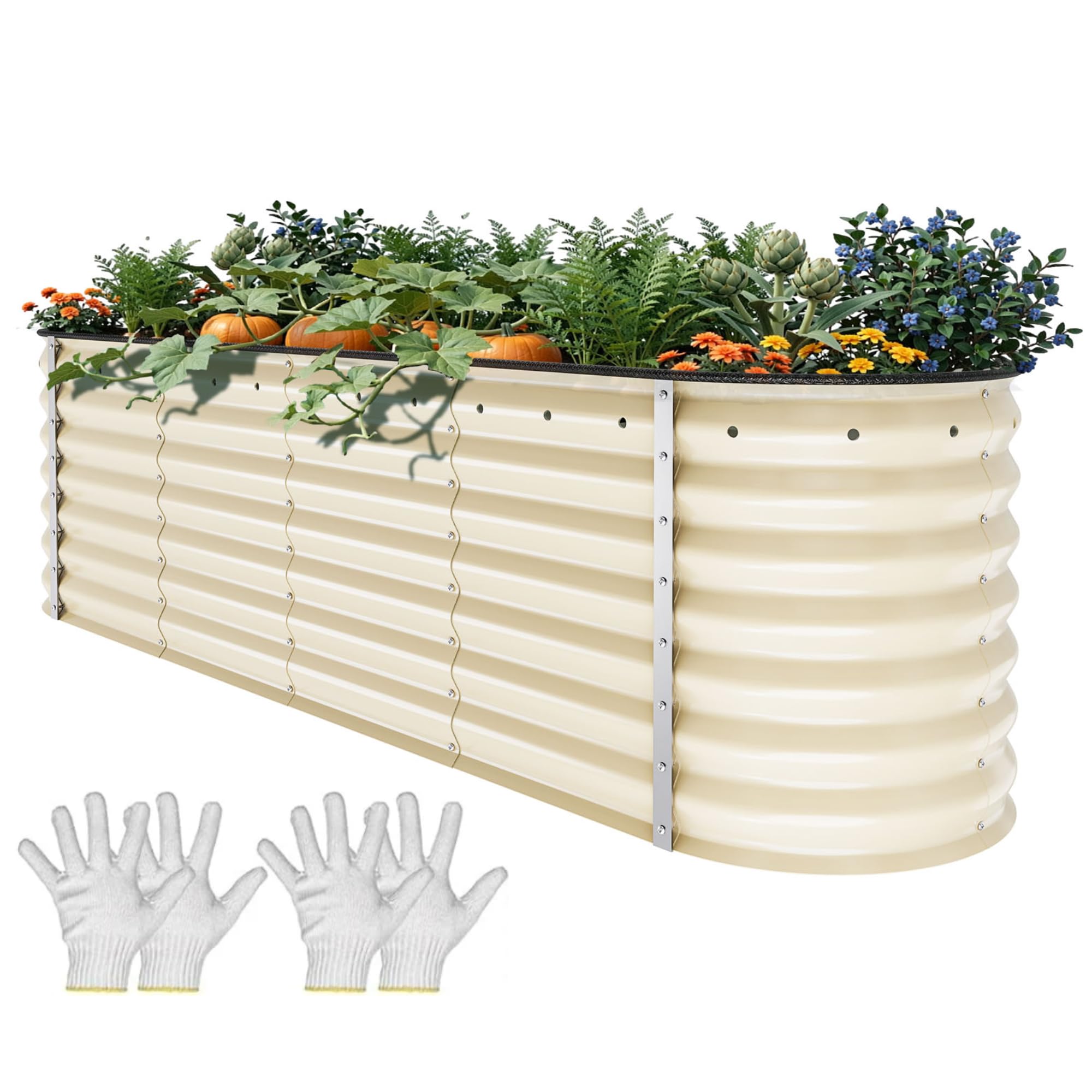 YITAHOME Raised Garden Bed Kit with Gloves, Ground Nails, Support Rod-1