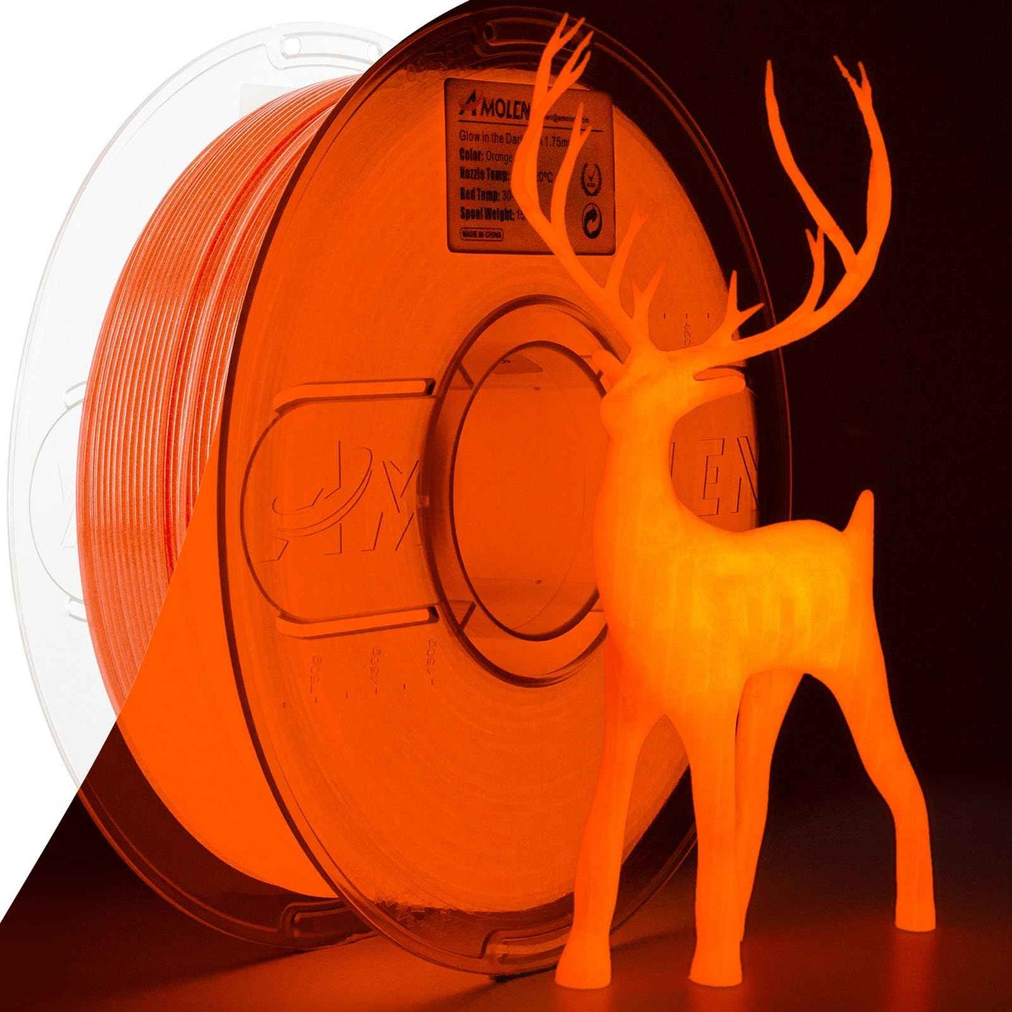 AMOLEN Glow in The Dark PLA Filament, 1.75mm PLA 3D Printer Filament