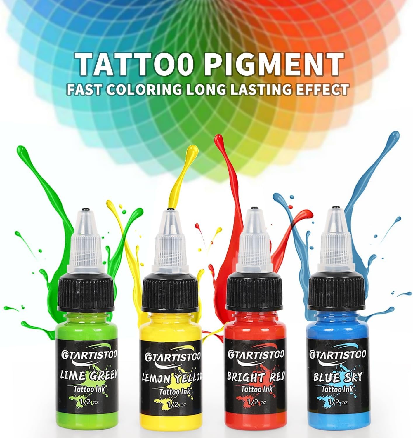 GTARTISTOO Professional Tattoo Ink Set 14 Colors 15ml Pigment