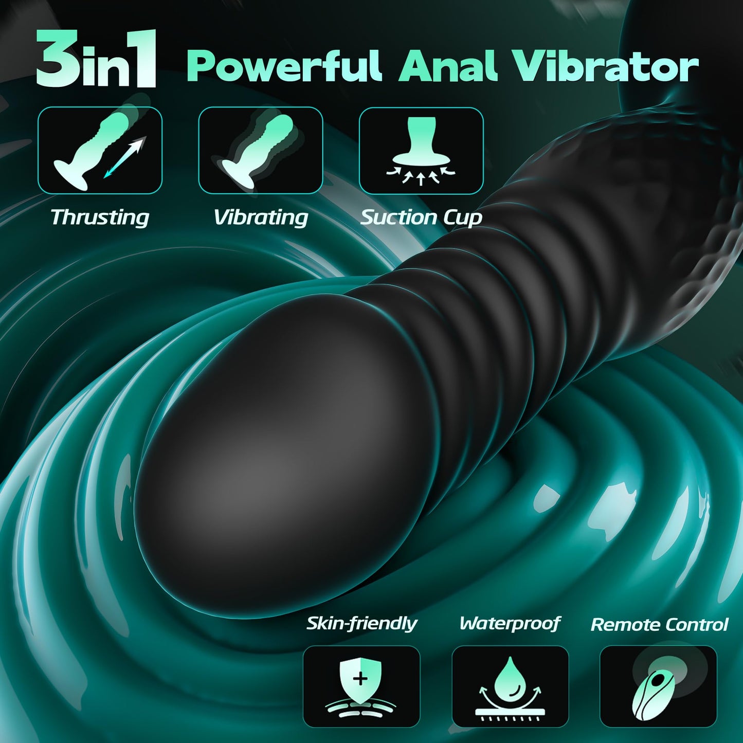 Thrusting Anal Plug Sex Toys for Men, Remote Control Butt Plug & G Spot Vibrator, Couple Sex Toys with 10 Vibrating and Thrusting Prostate Massager, Male Vibrator Adult Toys for Men