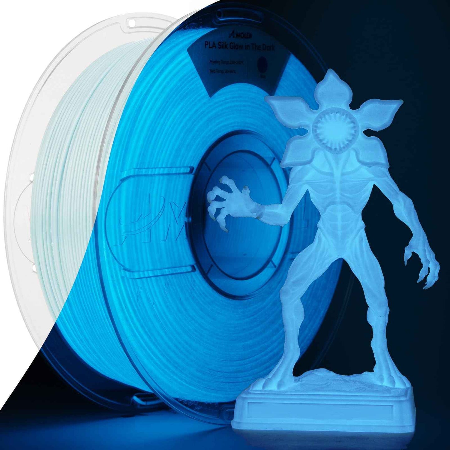 AMOLEN Glow in The Dark PLA Filament, 1.75mm PLA 3D Printer Filament