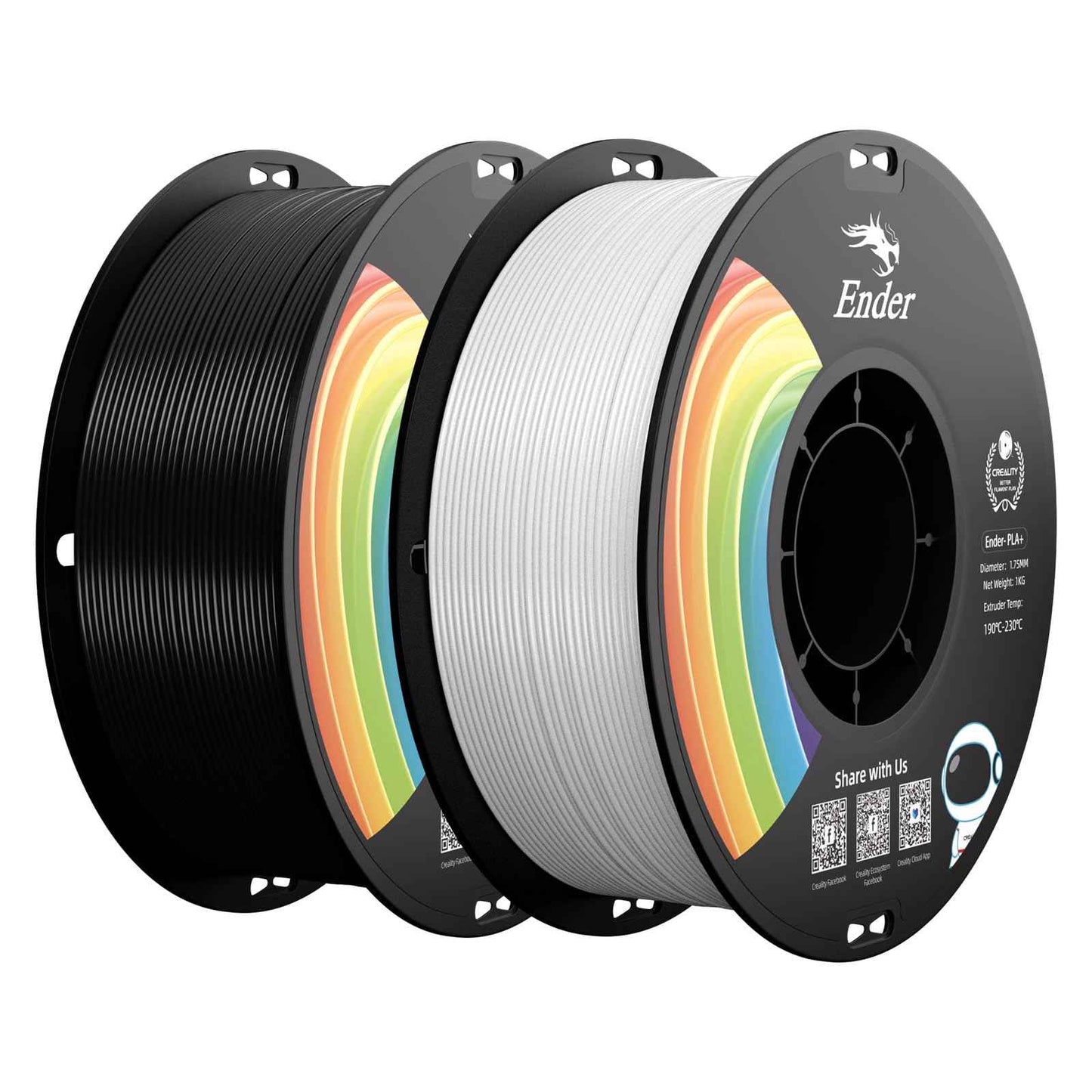 Creality 3D Printer Filament, PLA Filament Bundle for 3D Printing, Ender PLA Filament No-Tangling, Strong Bonding & Overhang Performance, Accuracy +/- 0.02mm