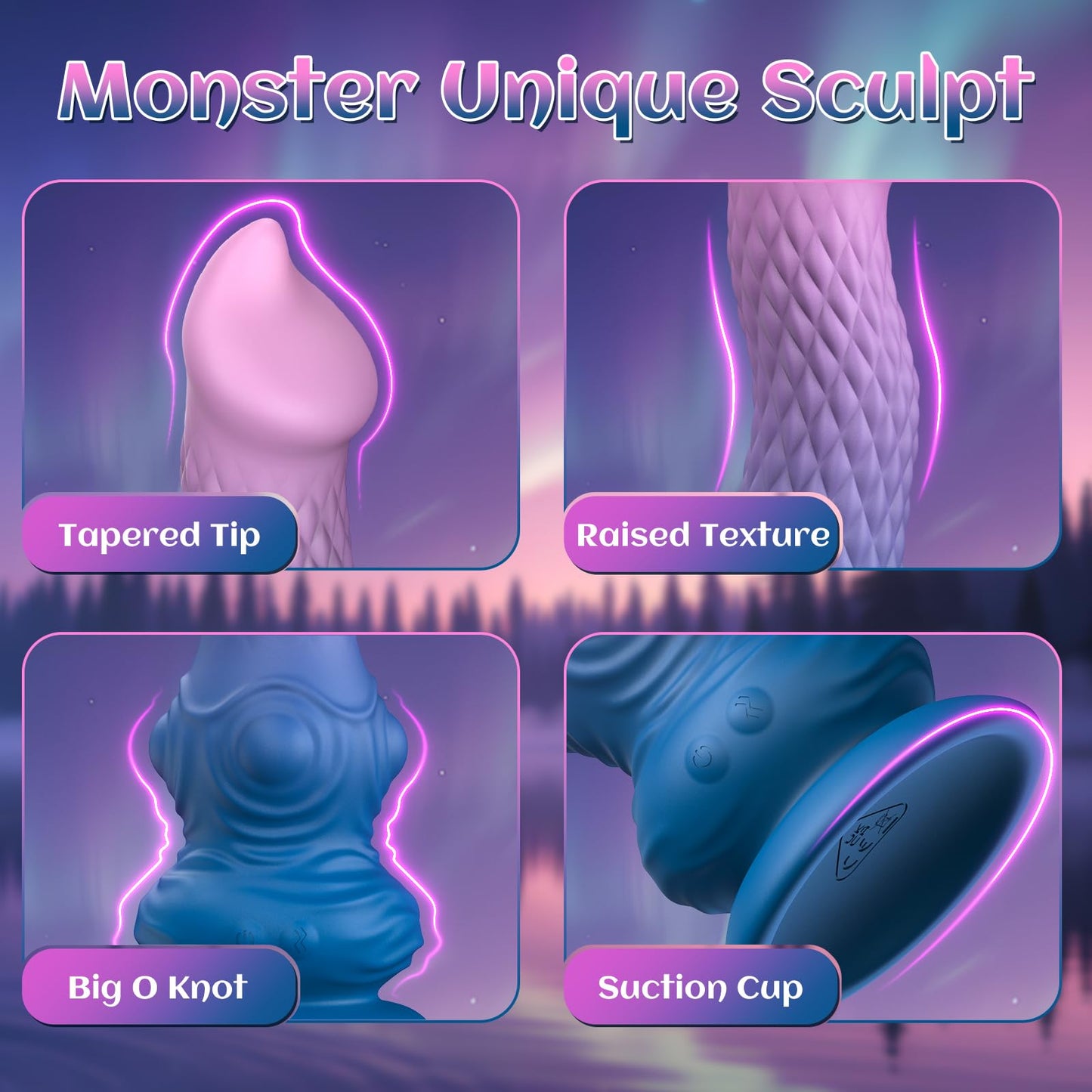 Thrusting Dildo Fantasy Monster Dildos - 9.0" Hiadub Sex Toys Wriggle Vibrating Dildos Remote Control, Huge Knot Dildo with Suction Cup, Adult Toy G spot Dildo for Women Consoladores