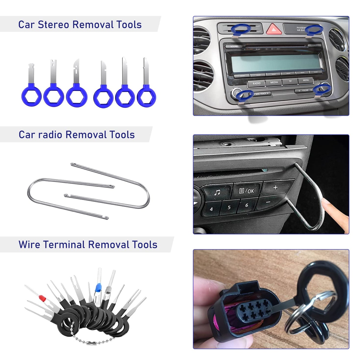 JNLK 352pcs Trim Removal Tool, Pry Tool, Door Panel Removal Tool Kit, Clip Tool, Fasteners Removal Tool with Car Retainer Body Clips Set