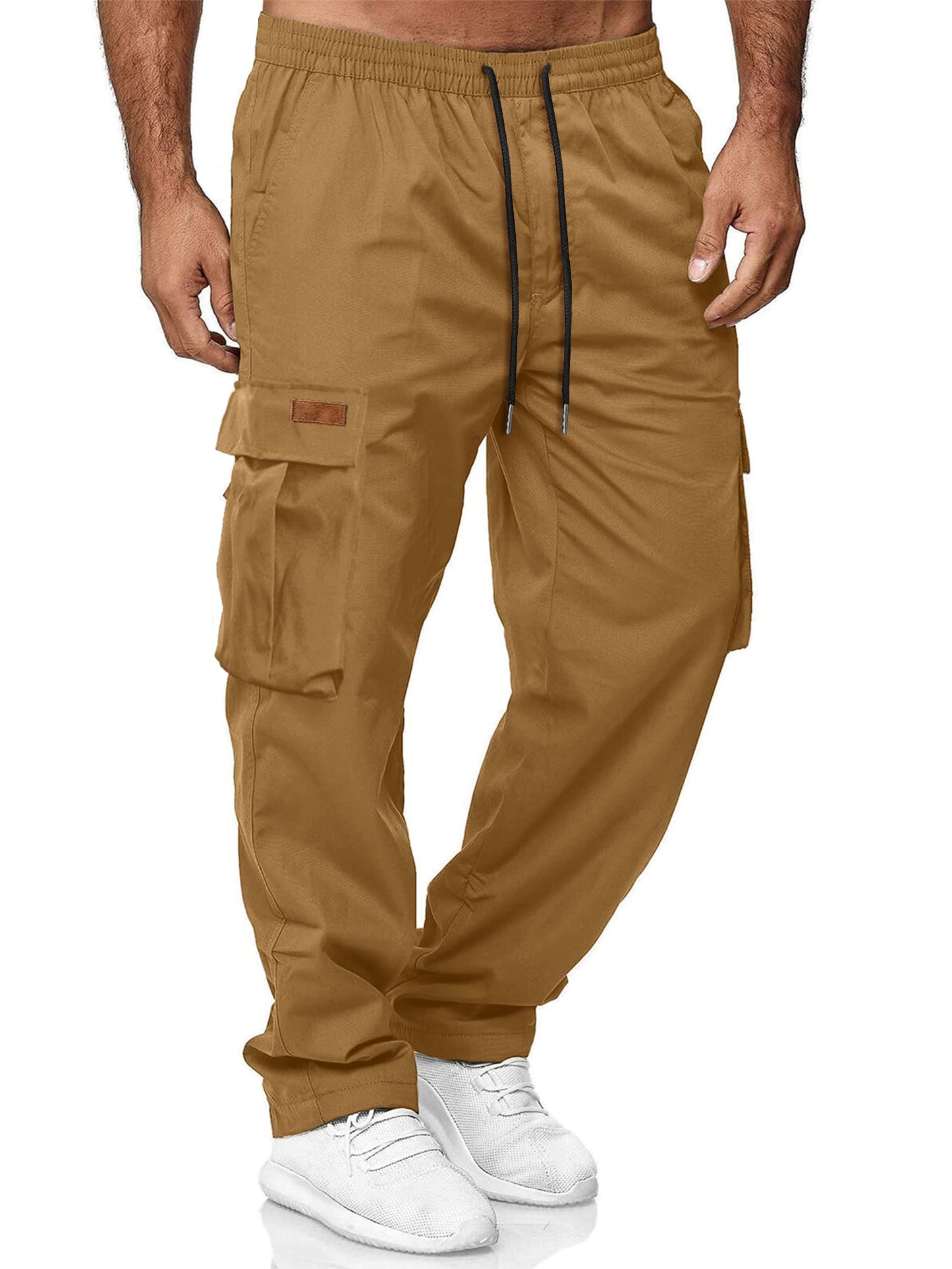 HOTake Men's Casual Cargo Sweatpants Waist Drawstring Joggers Hiking Tactical Pants for Men with Pockets