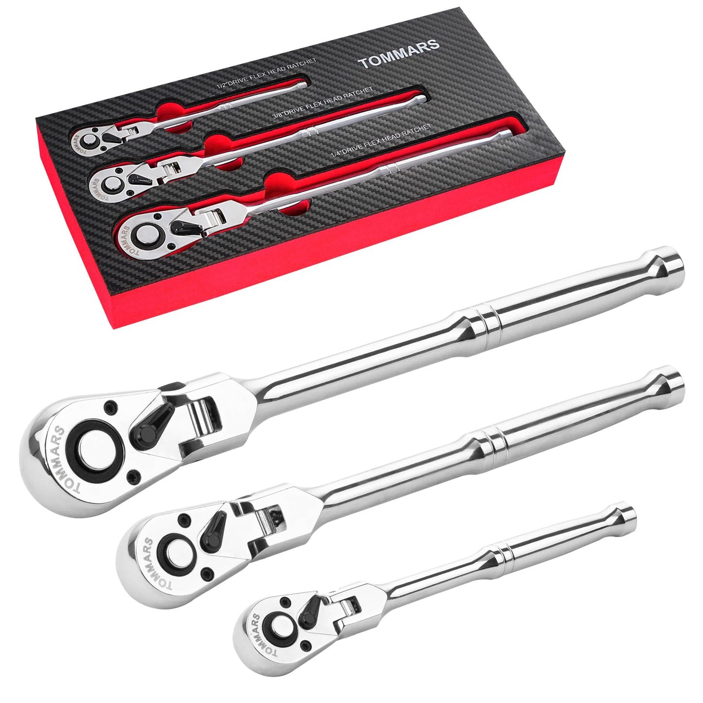 TOMMARS Ratchet Wrench Set Stubby Ratchet