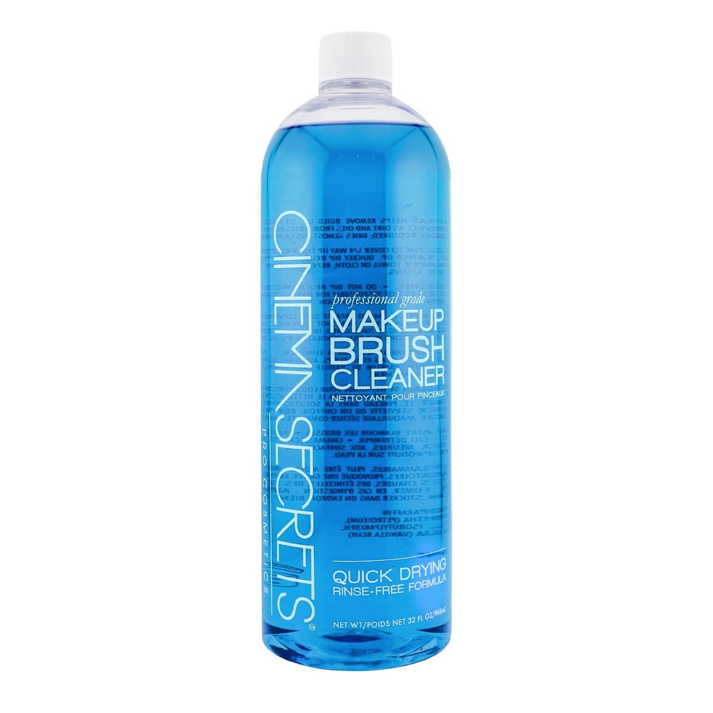 Cinema Secrets Original Blue Vanilla Makeup Brush Cleaner Solution - Professional Cleanser for Makeup Brushes - Quick-Drying, Rinse-Free Formula - Removes Stubborn Waterproof Make Up