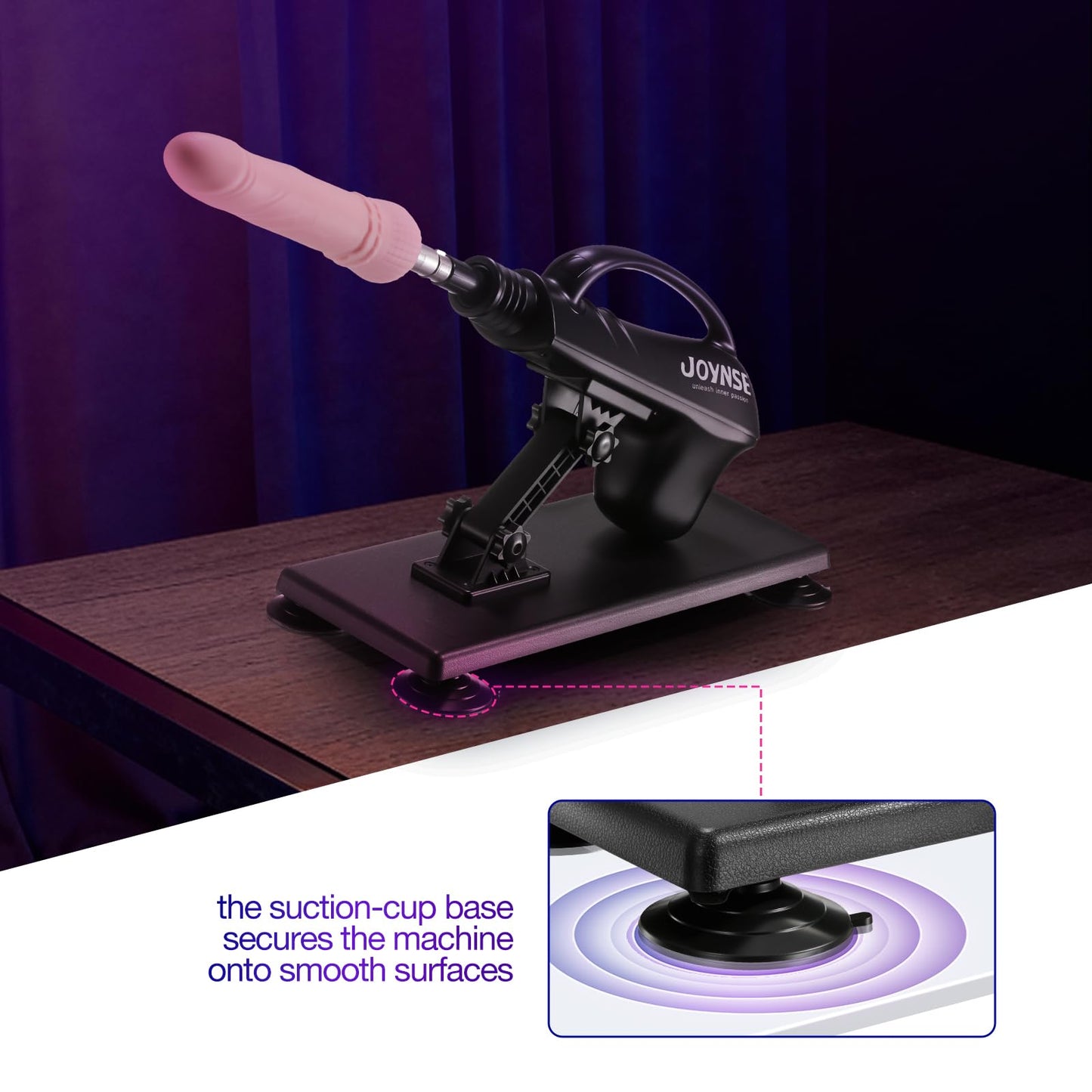 Sex Machine Joynse Automatic Fuck Machine with 3 Attachments, Thrusting Dildo Machine with Suction Cup Adapter, 3XLR Connector Love Machine Adult Sex Toys for Men Women