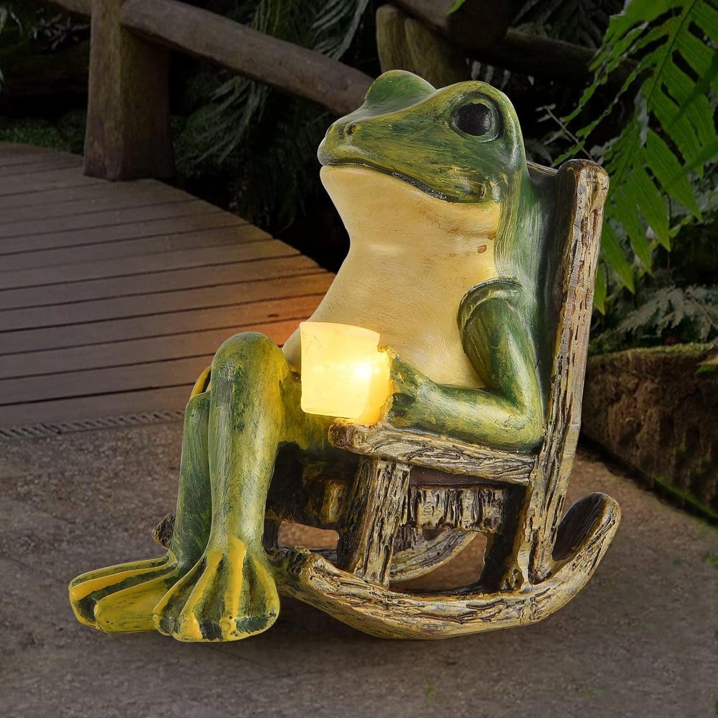 FOXMIS 6in Frogs Statues Decor