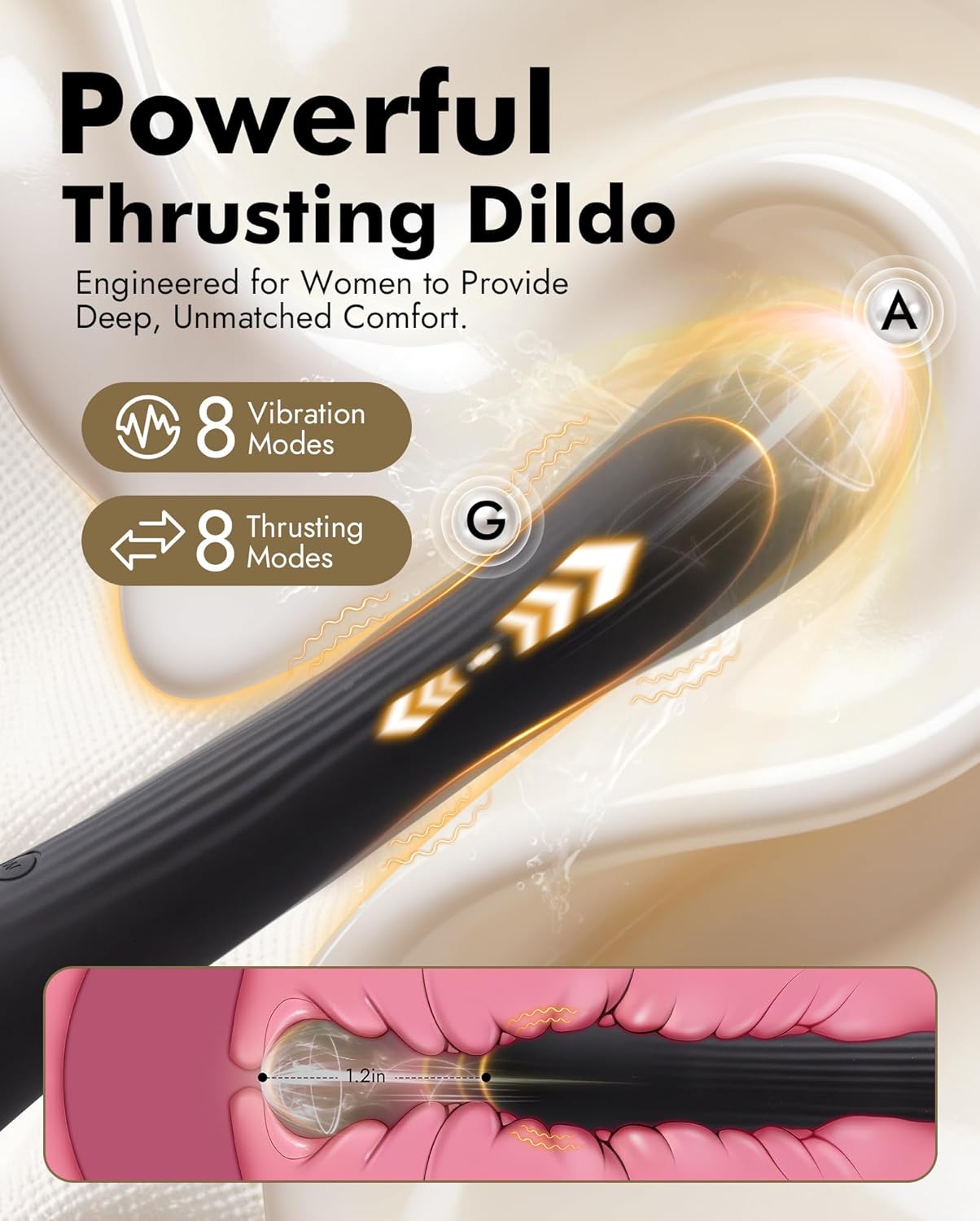 UTIMI Dual-Ended App Controlled Vibrator Wand Dildo Silicone Black