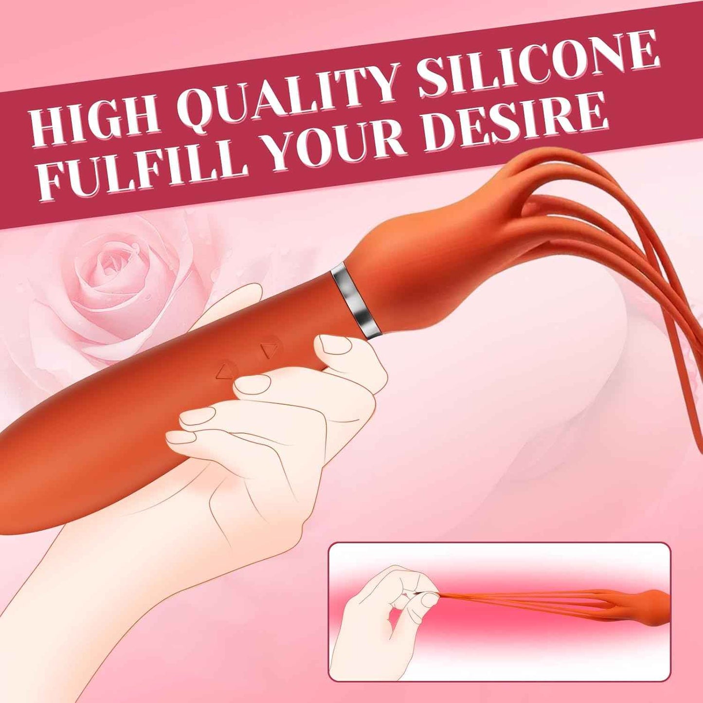 Vibrating Sex Whip Sex Toys Couple Vibrator Floggers, Adult Toys Vibrators Clitoral Stimulator Anal Toy Dildo with 9 Vibrations for Women Couples Sex Toy, Silione Tickling Massager for Foreplay