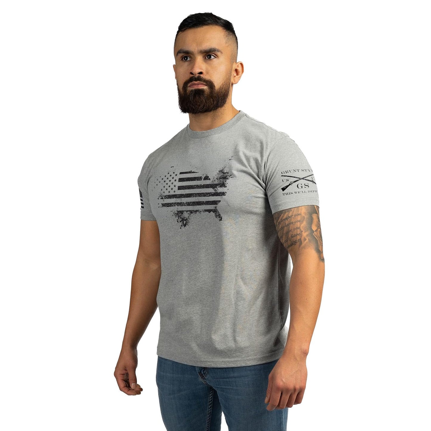 Grunt Style American Acid - USA Flag Graphic Tee, Patriotic Shirt - Men's Short Sleeve T-Shirt