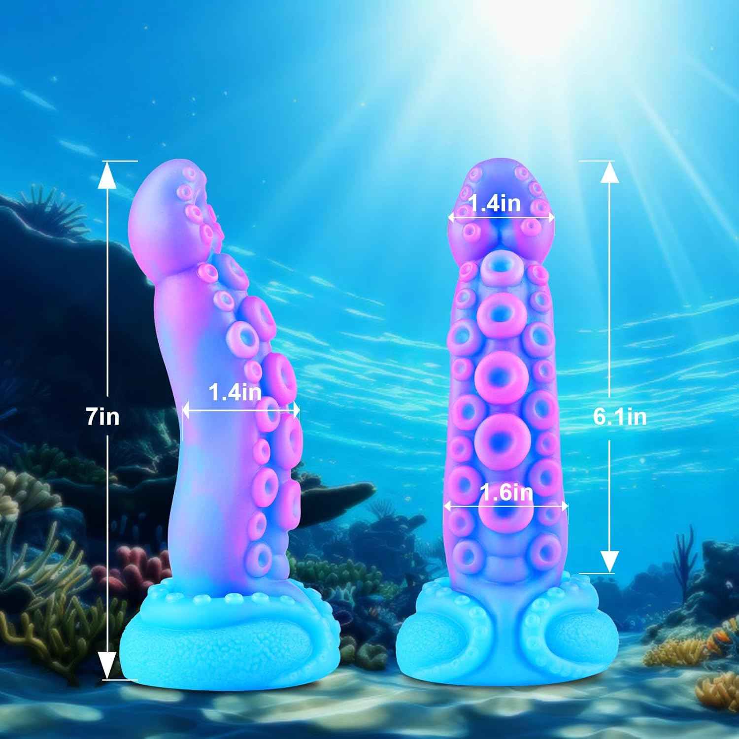 Hainuo 7in Silicone Monster Tentacle Dildo with Suction Cup