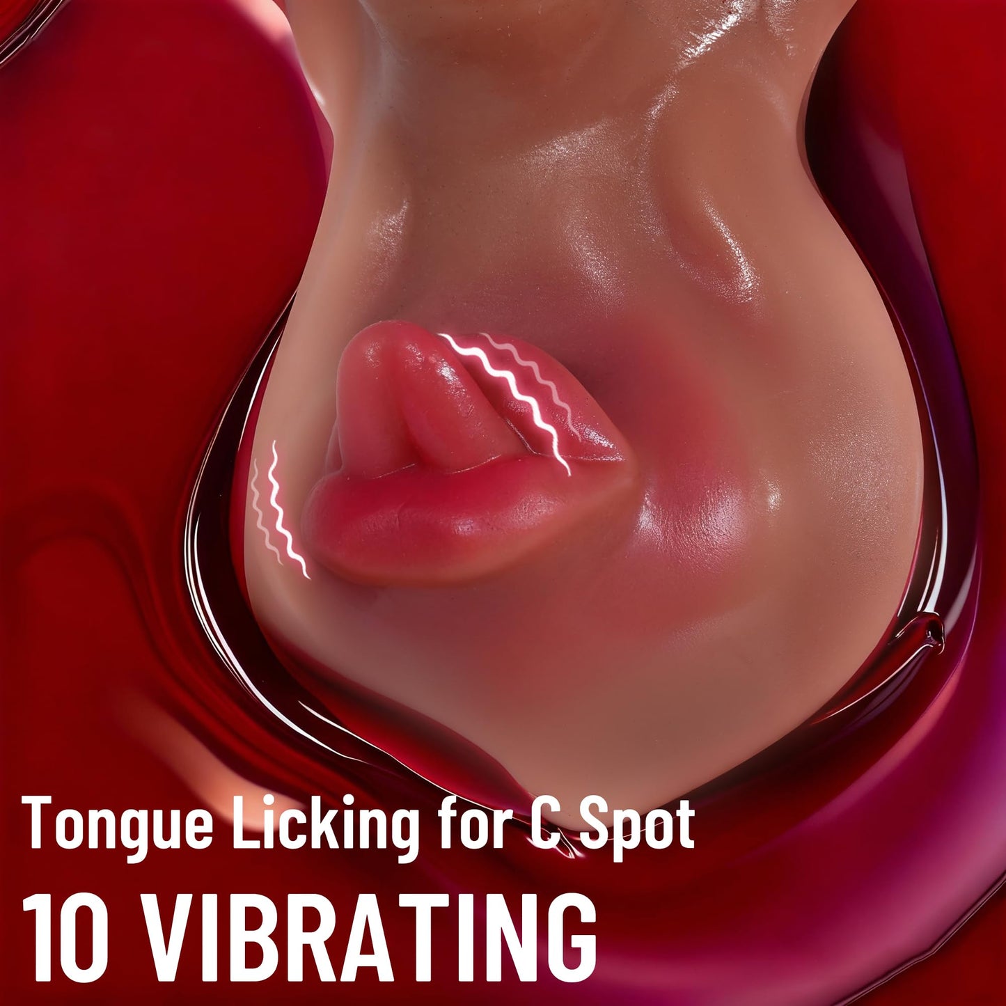 Realistic Thrusting Dildo Vibrator Women Sex Toys,Sit and Ride Dildo Tongue Vibrator,7 Thrusting & 10 Vibrating & Heating Clit Anal G Spot Stimulator Pillow Adult Toy Games for Women Men Couples